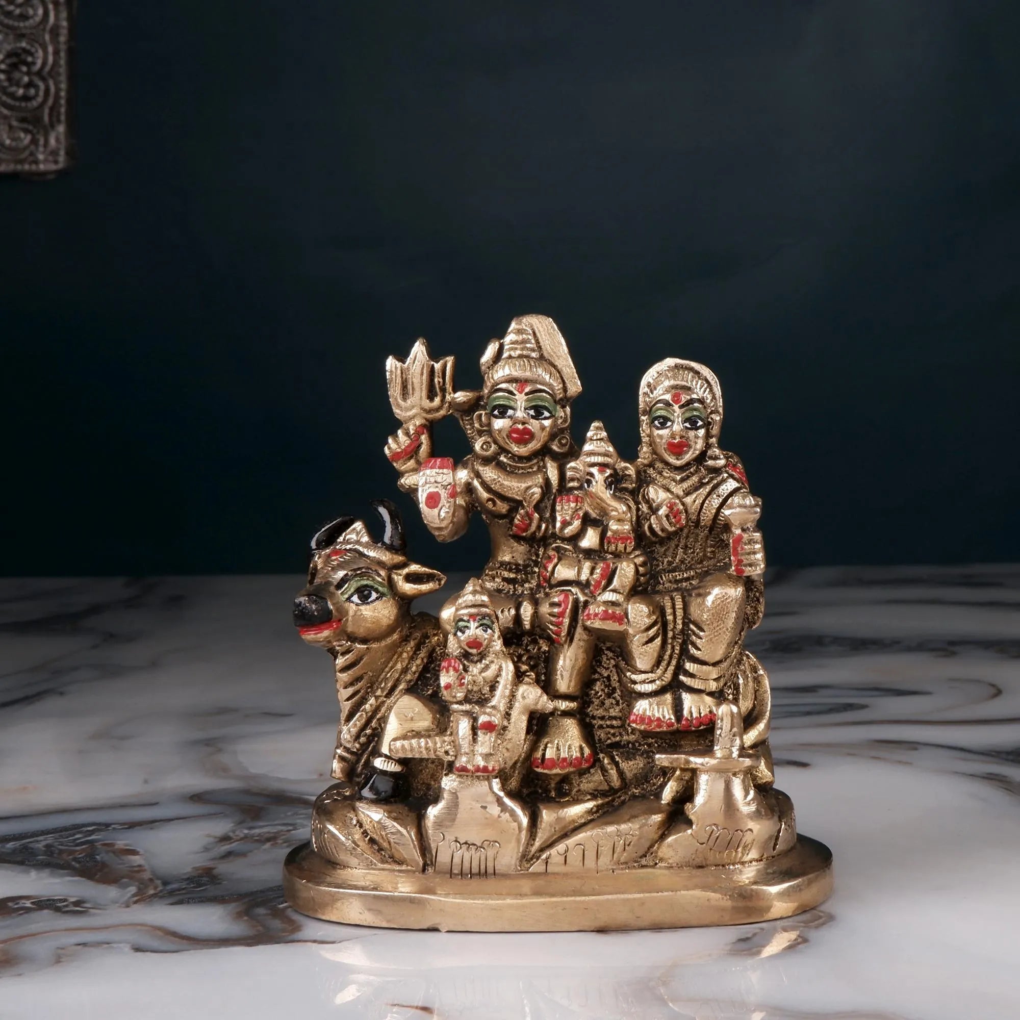 Brass Shiv Pariwar Idol(4.3 Inch)