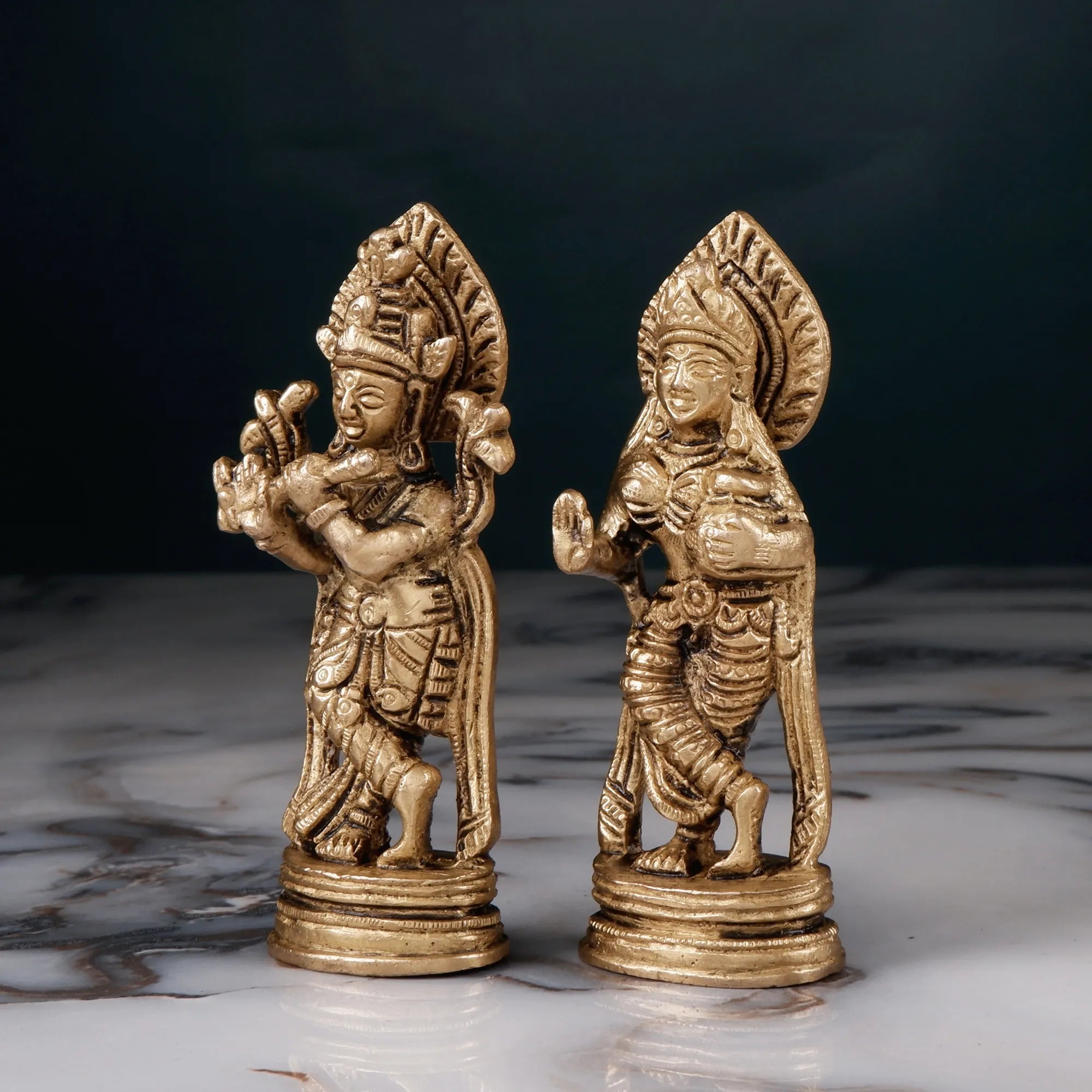 Brass Radha Krishna Idol (3.9 Inch)