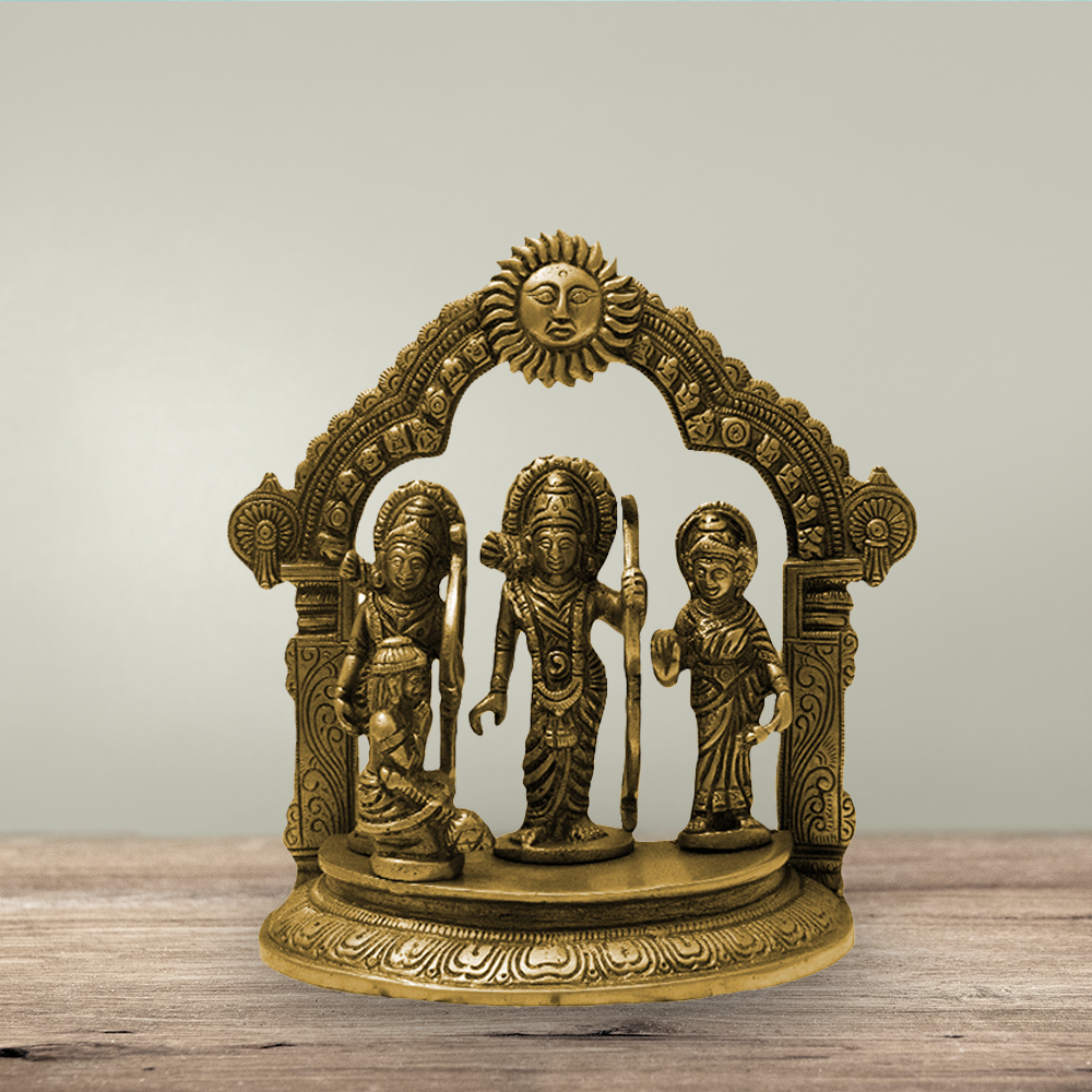 Brass Ram Darbar God Idol (7.4 Inch)