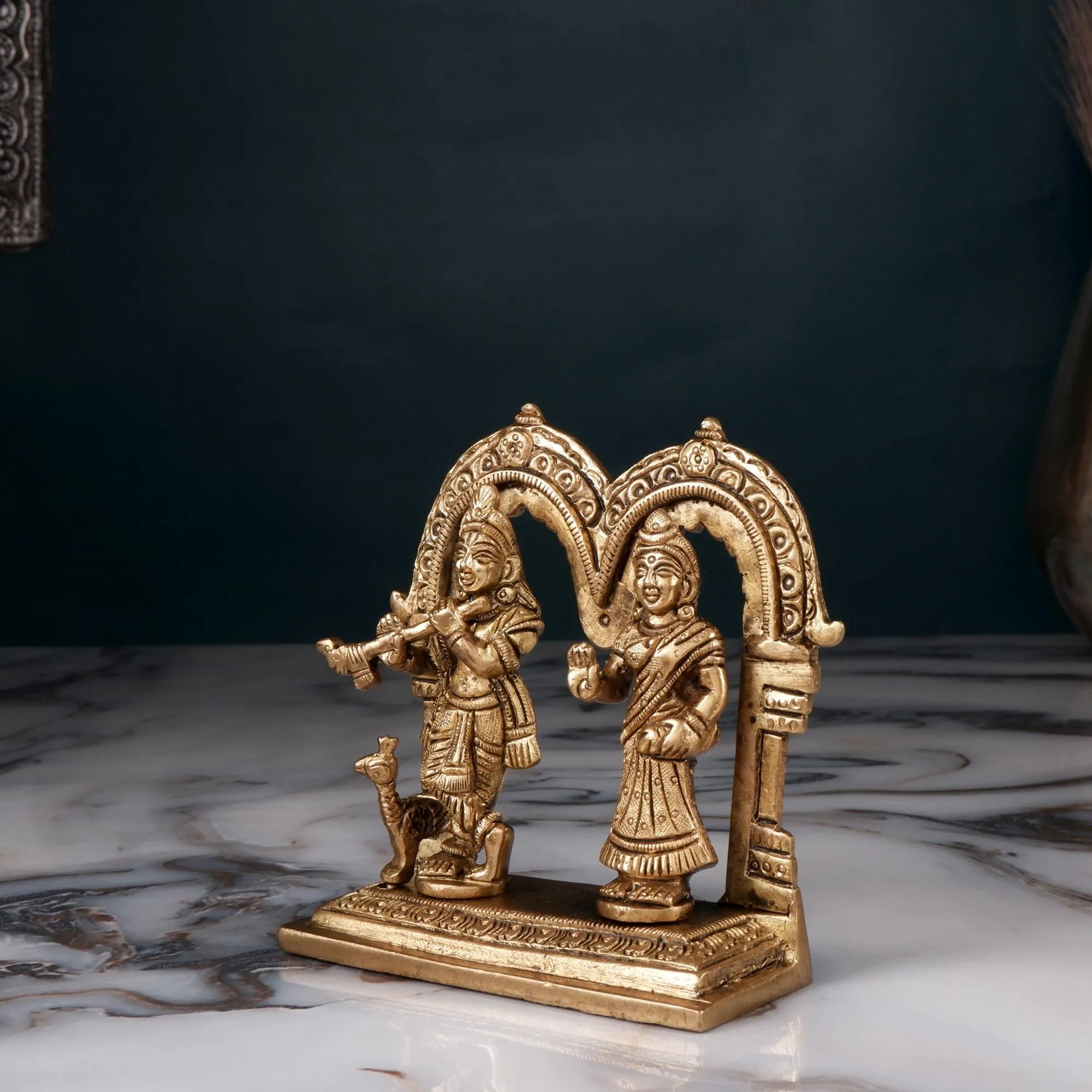 Brass Radha Krishna Idol (4.3 Inch)