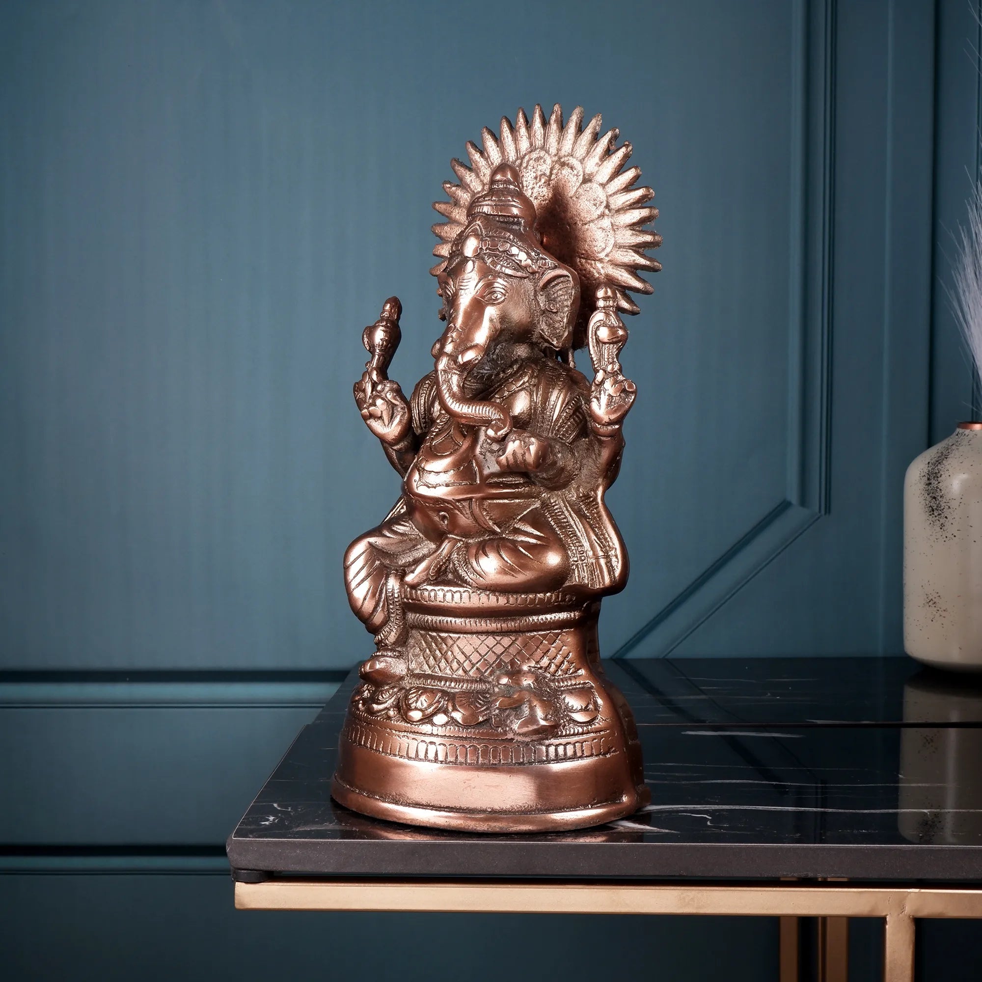 Gun Metal Ganesh Idol (12.9 Inch)