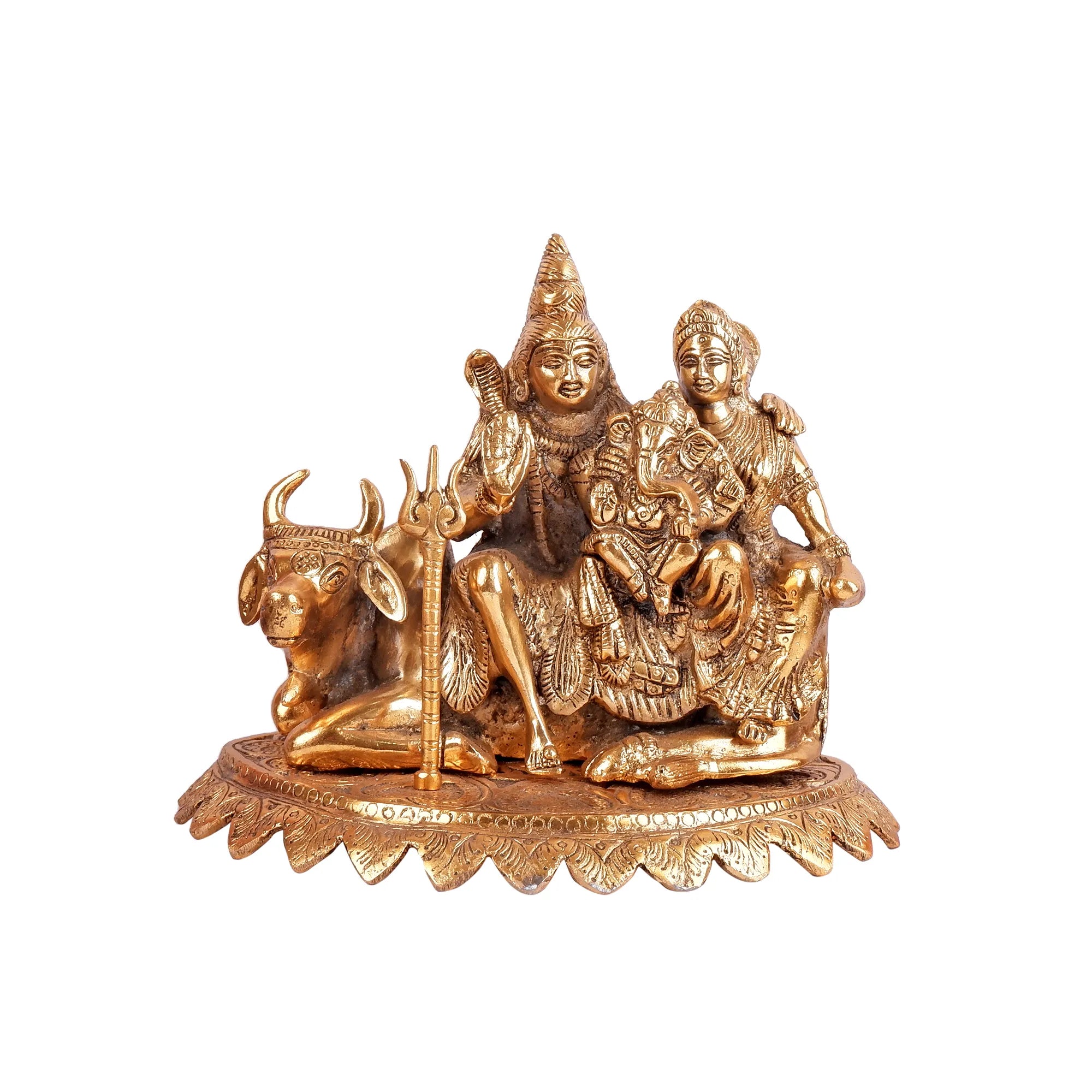 Golden Colour Shiv Pariwar (9.4 Inch)