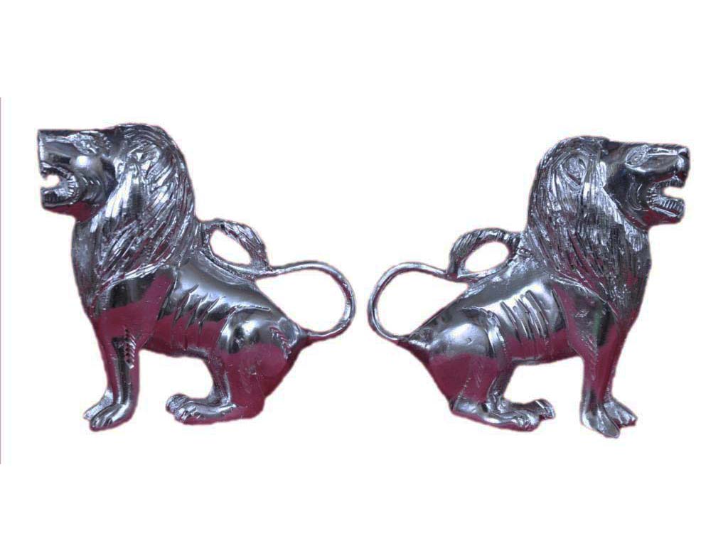 White Metal Lion Set (4.3 Inch)