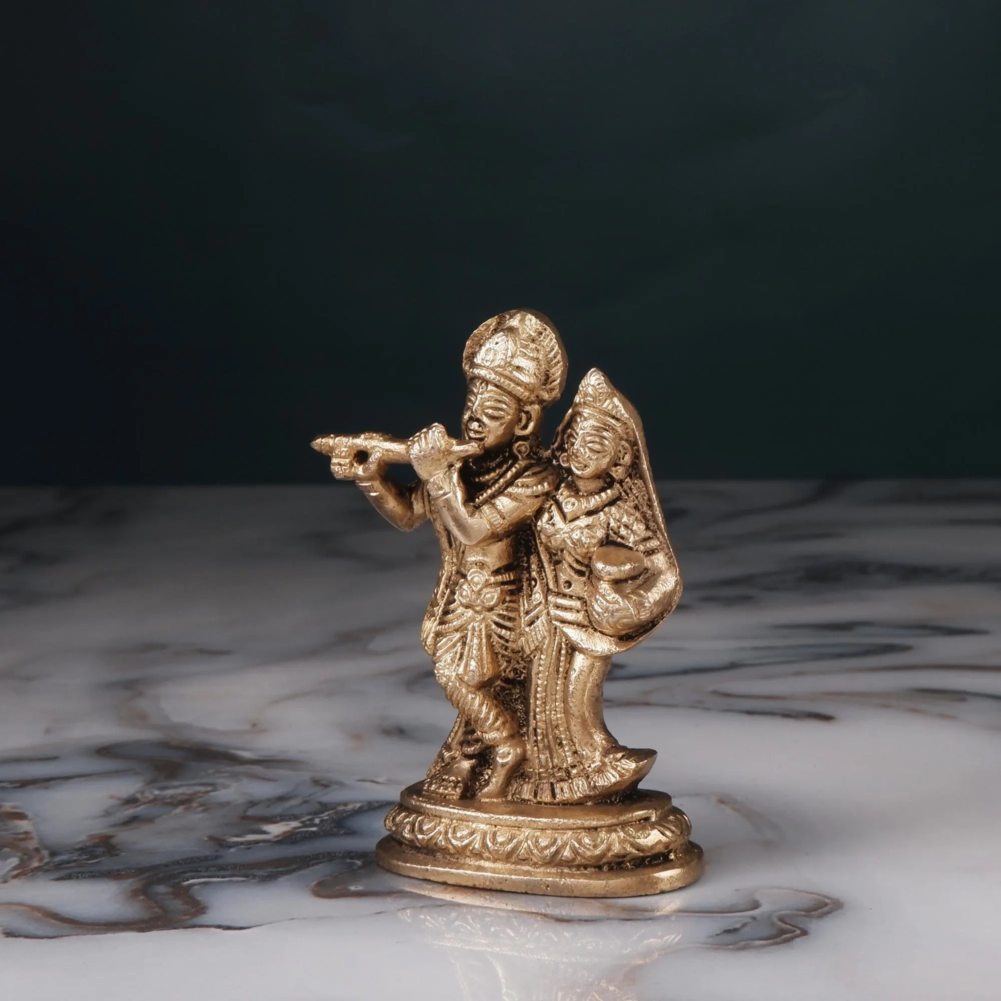 Brass Radha Krishna Idol(3.5 Inch)