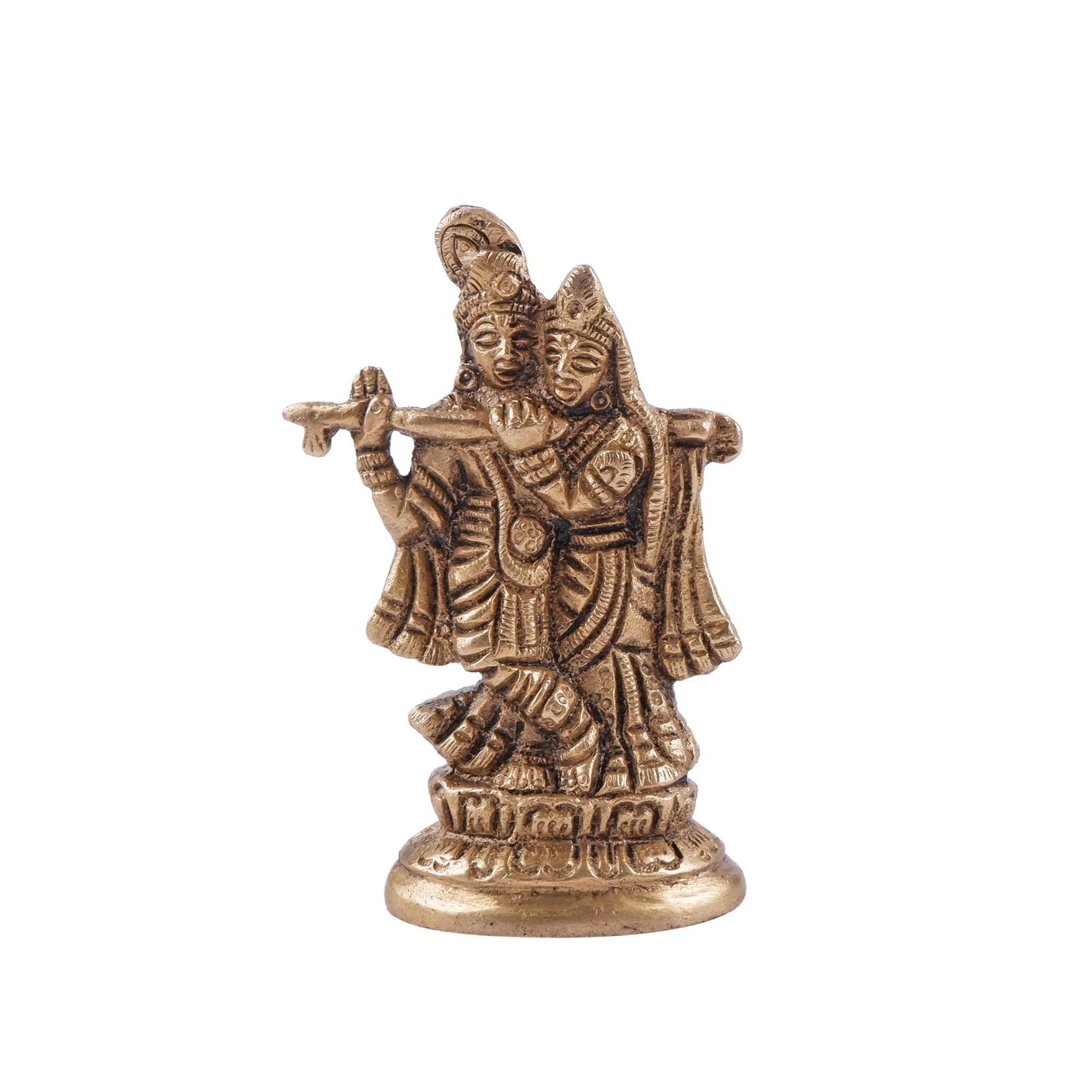 Brass Radha Krishna Idol(3.1 Inch)