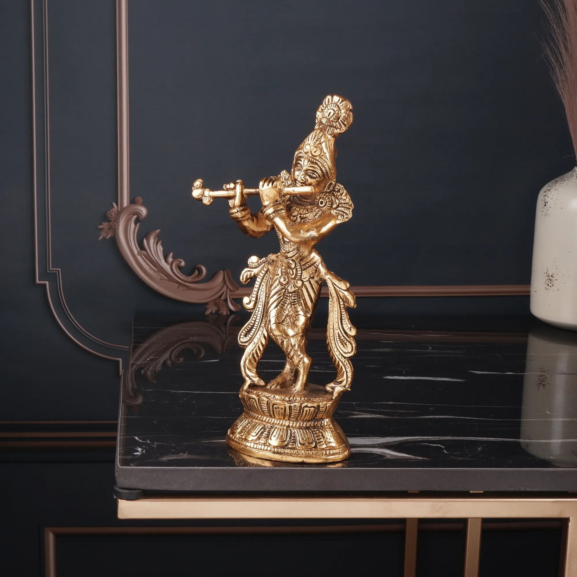 Golden Colour Krishna Idol (8.6 Inch)