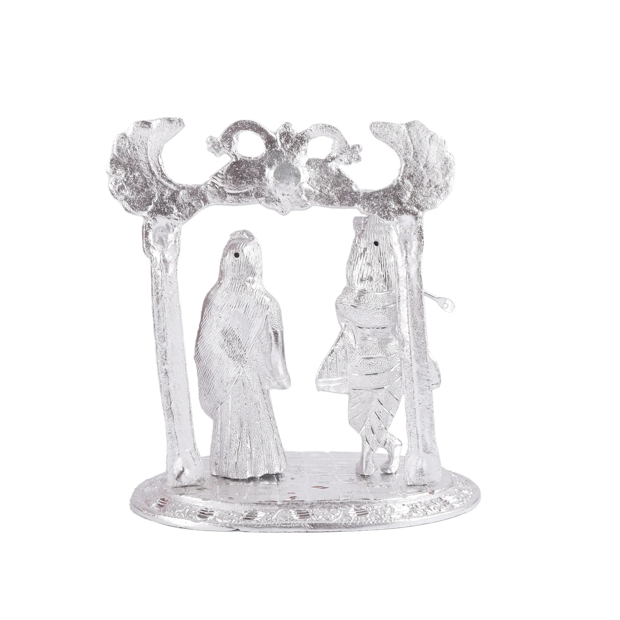 White Metal Radha Krishna Idol (9 Inch)