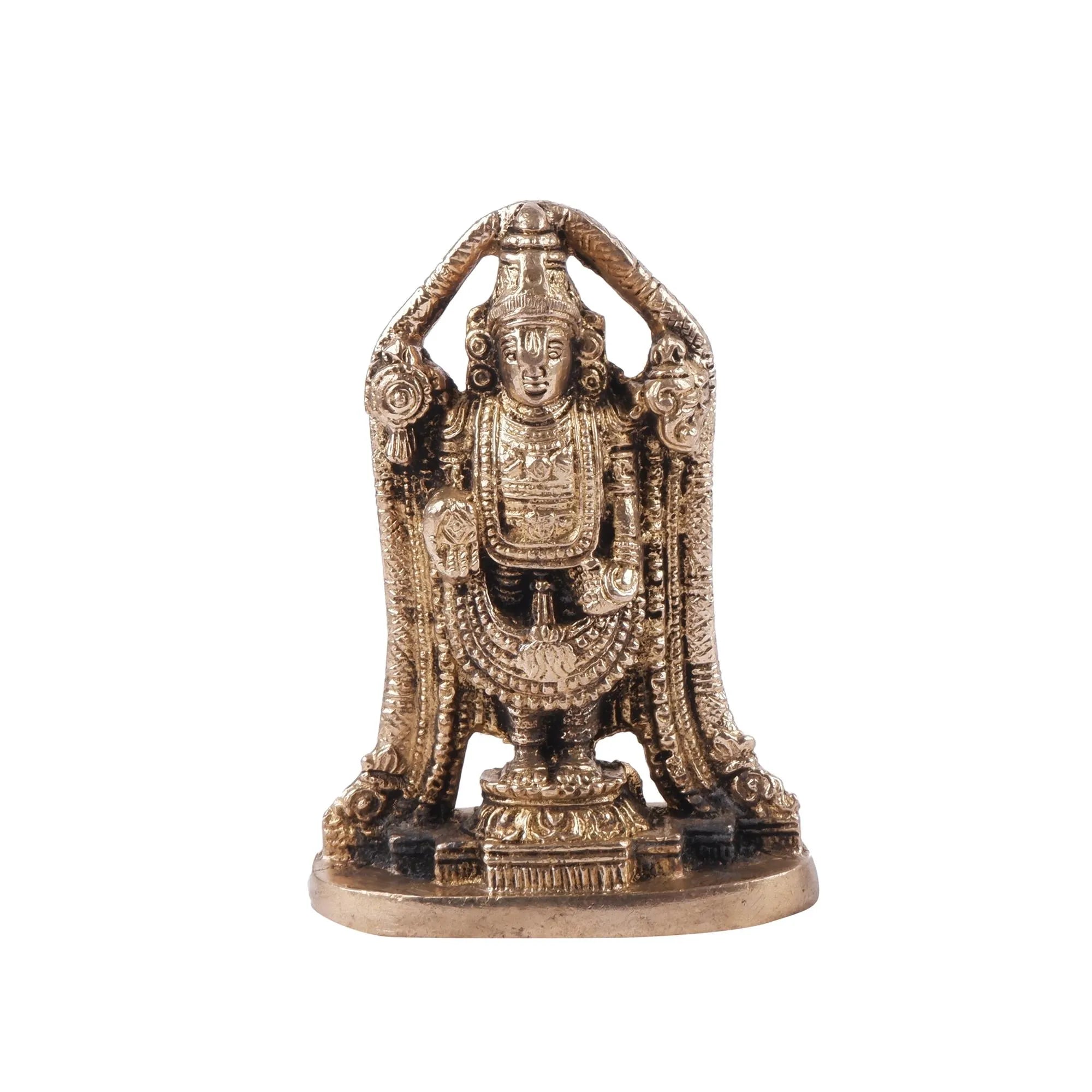 Brass Tirupati Balaji Idol (4.7 Inch)