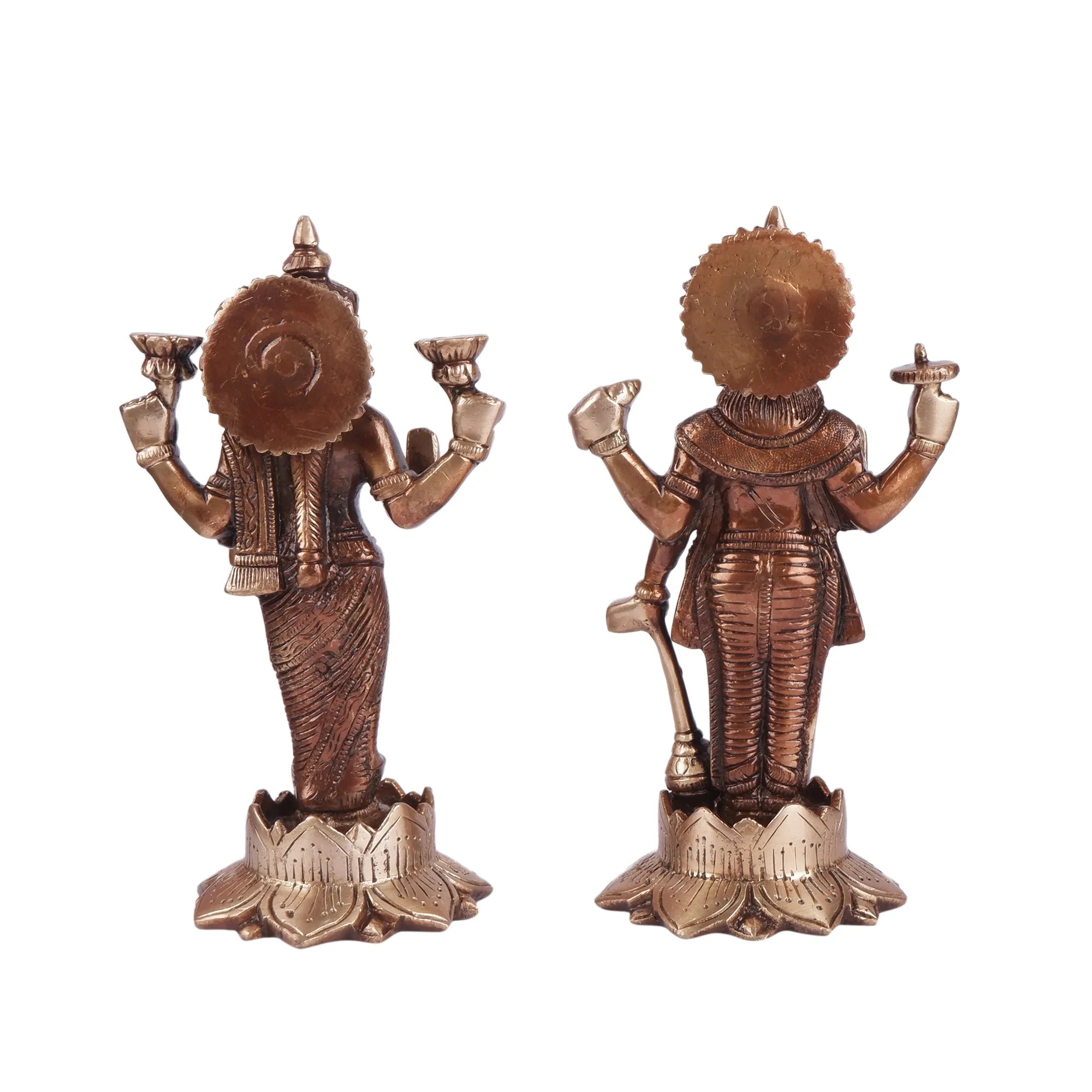 Brass Vishnu Lakshmi (7 Inch)