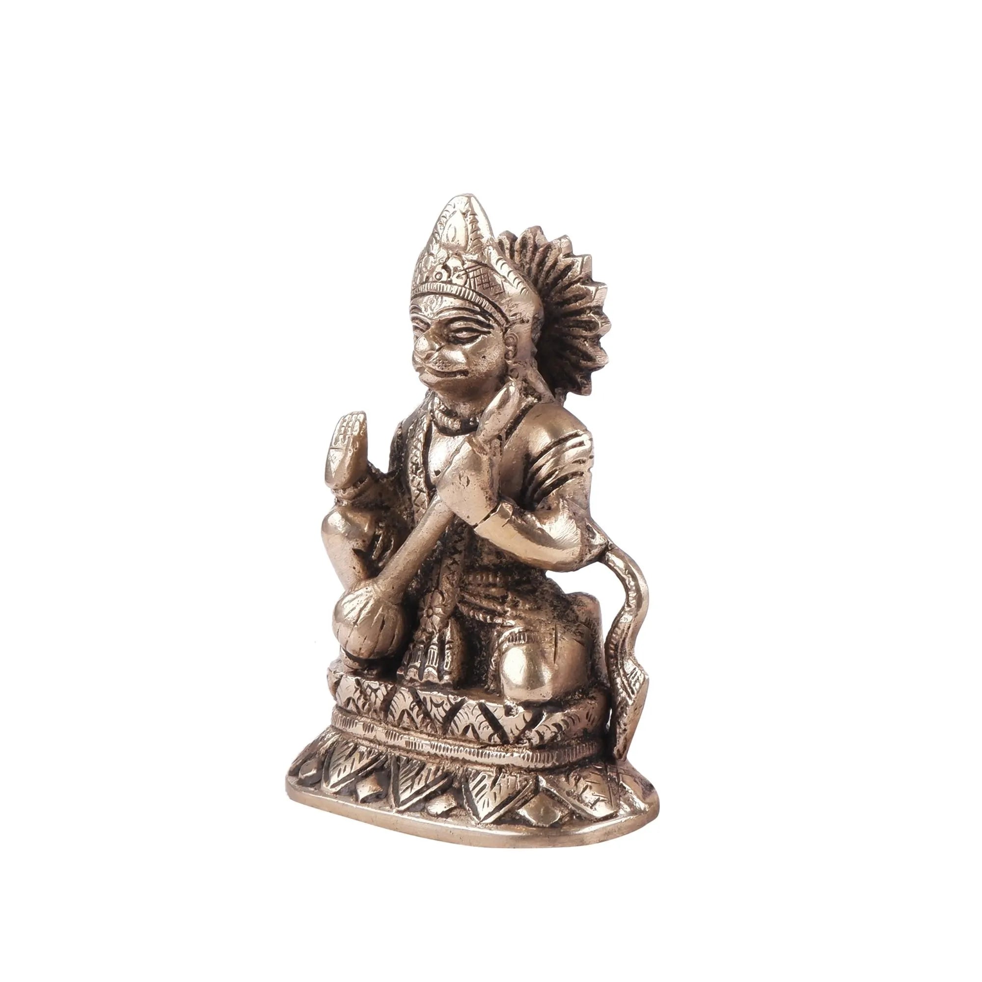 Brass Hanuman Idol(3.9 Inch)