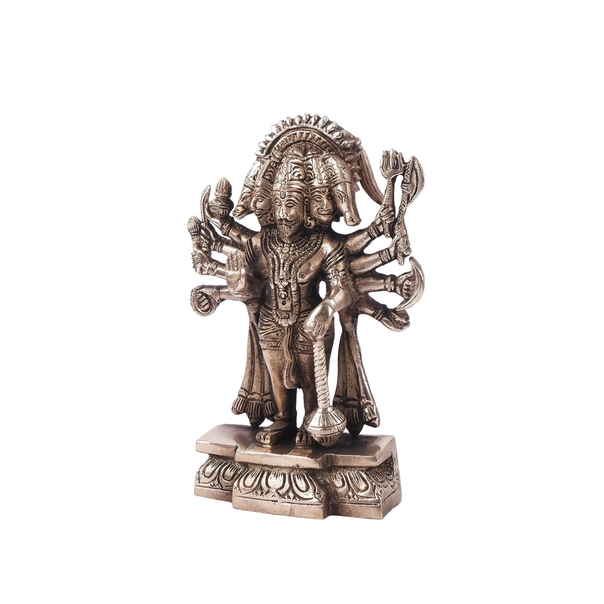 Brass Panchmukhi Hanuman Idol (7.8 Inch)