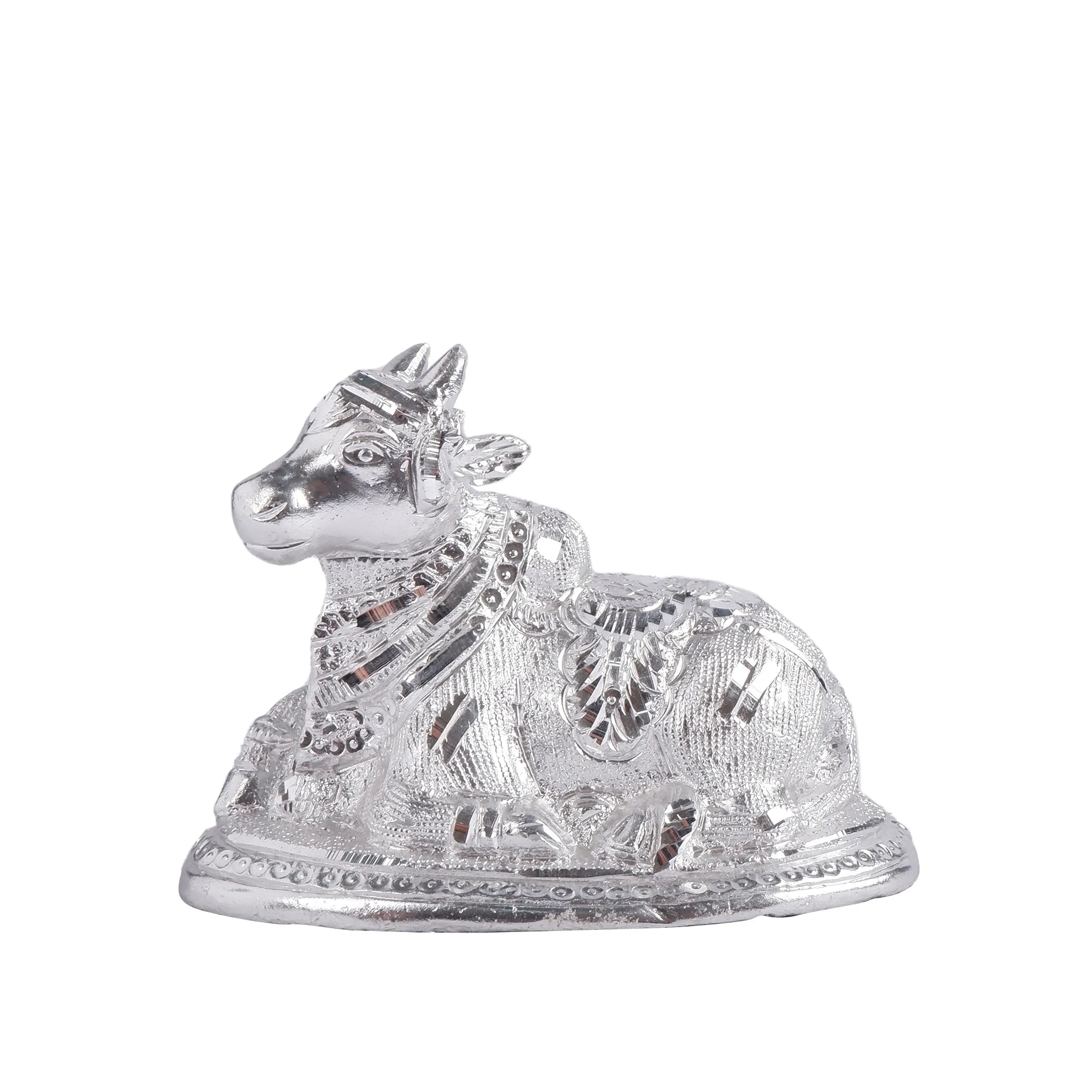 White Metal Nandi Idol (4.3 inch)