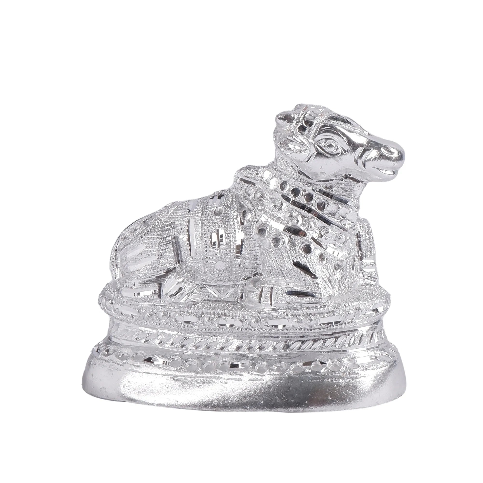 White Metal Nandi Idol (4.7 Inch)