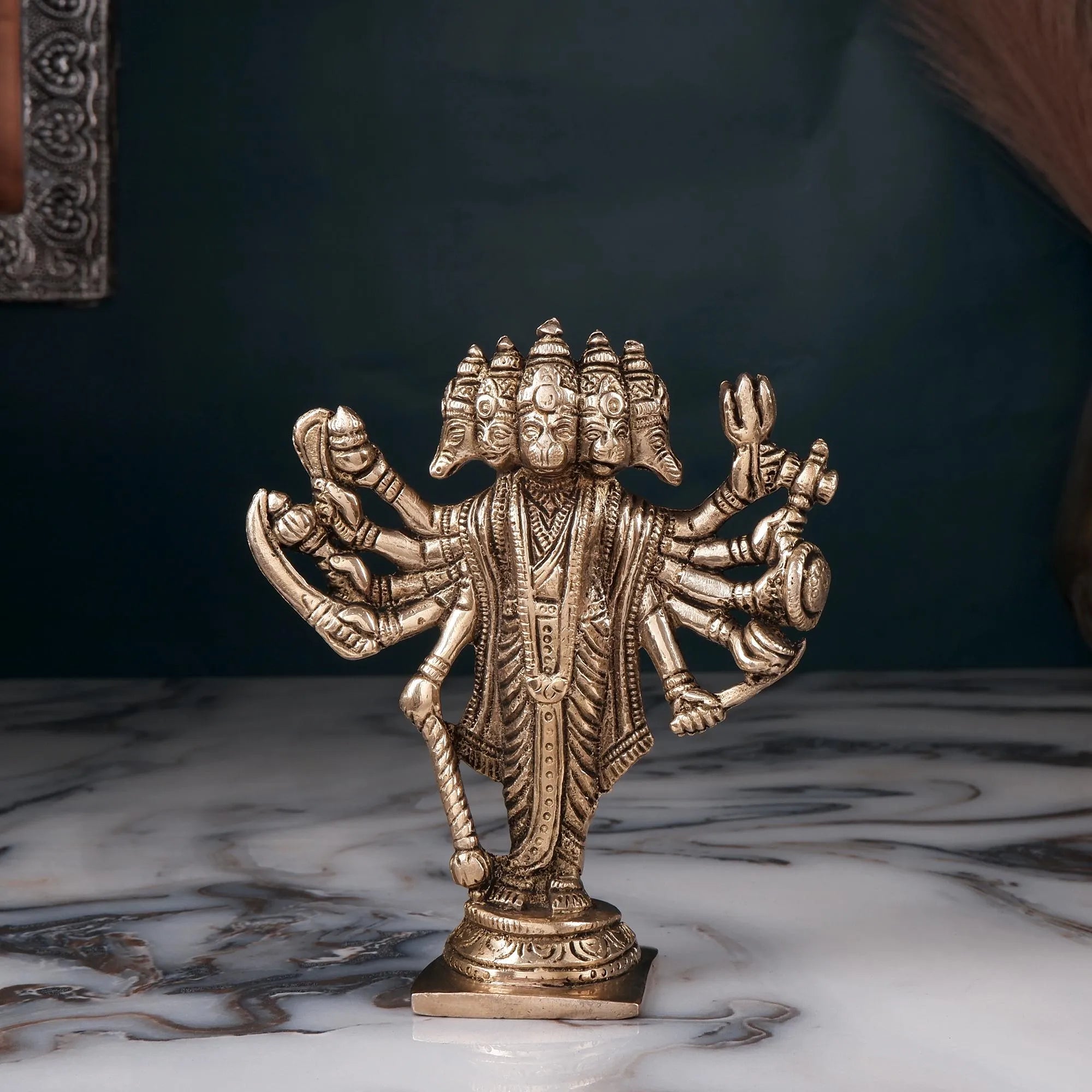 Brass Panchmukhi Hanuman Idol (5.5 Inch)