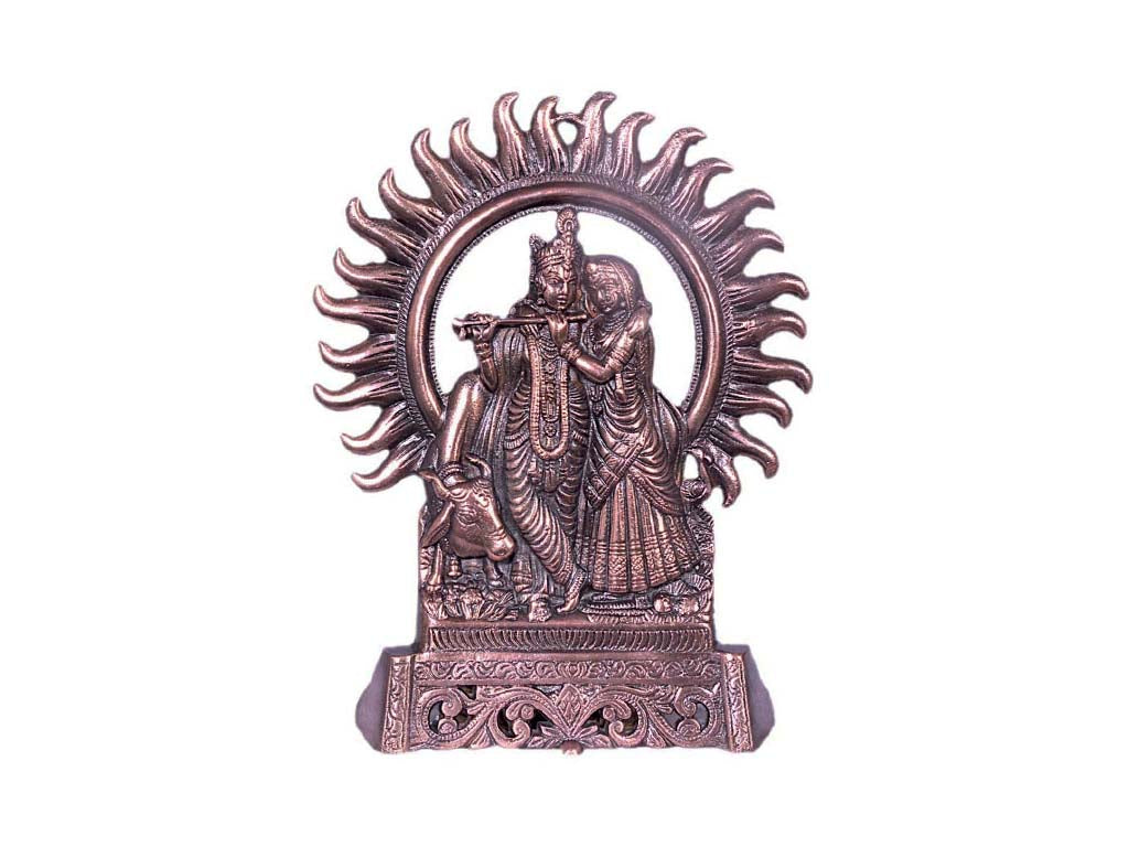 Gun Metal Hanging & Standing Radha Krishna (11.02 Inch)