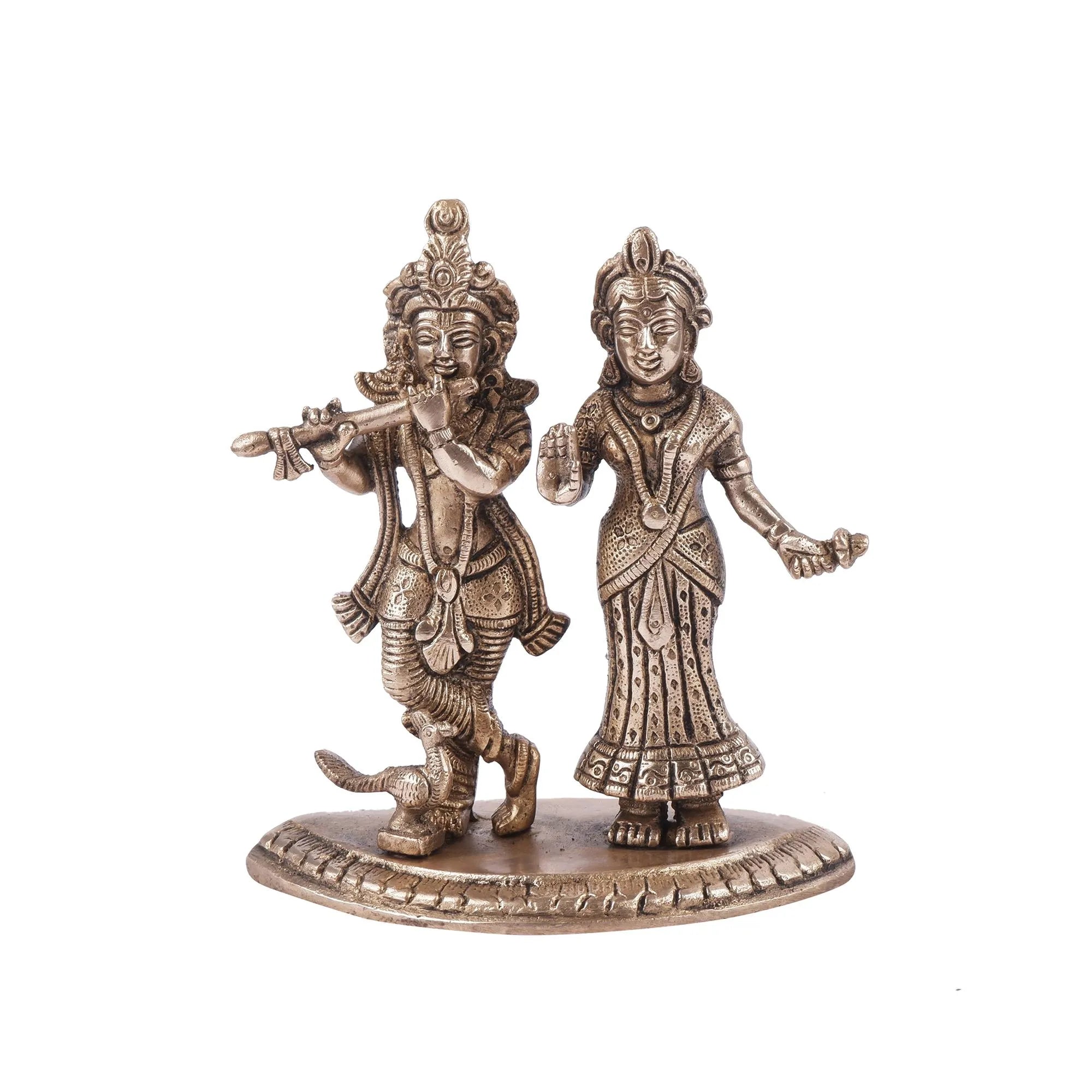 Brass Radha Krishna Idol (6.6 Inch)