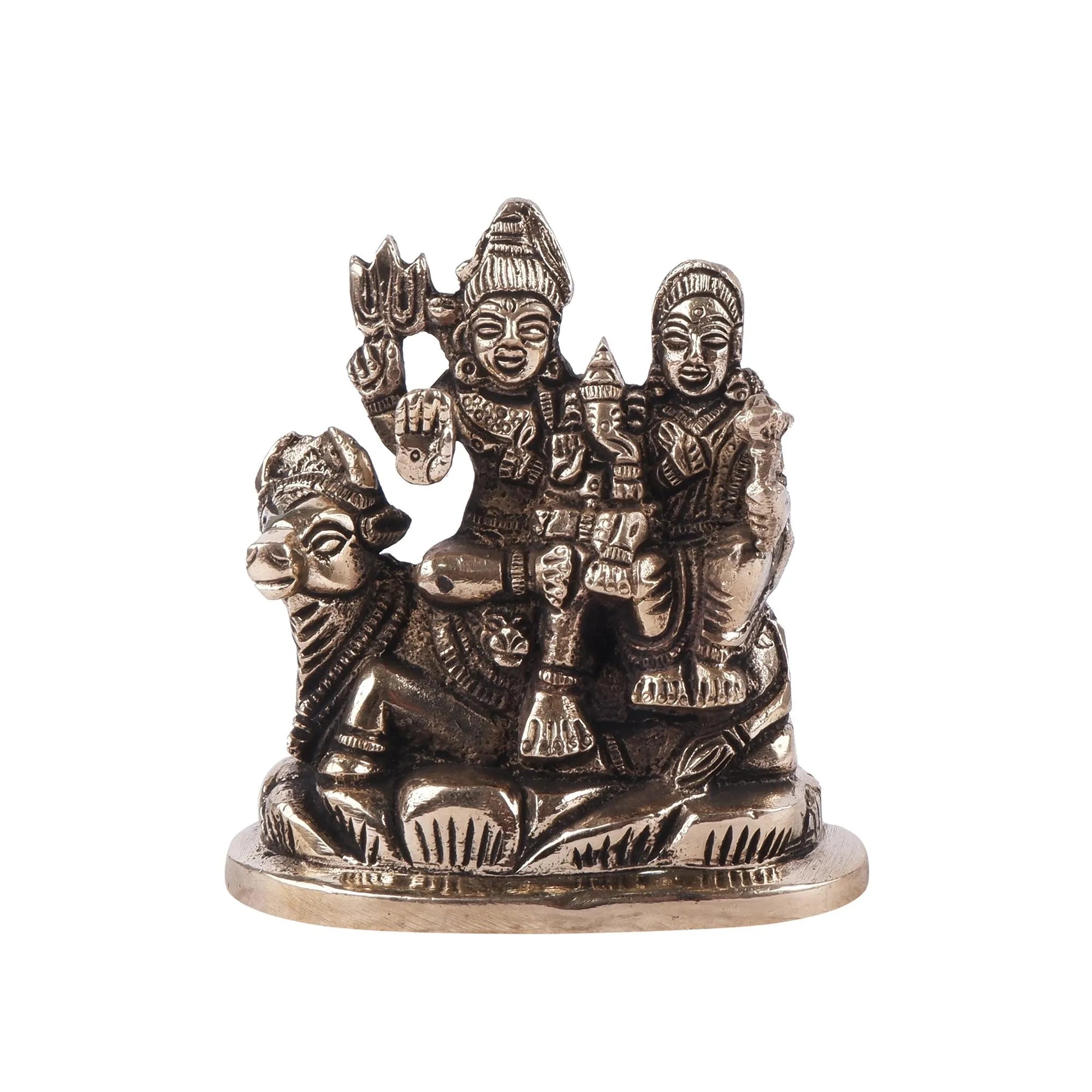 Brass Shiv Pariwar Idol (4.3 Inch)