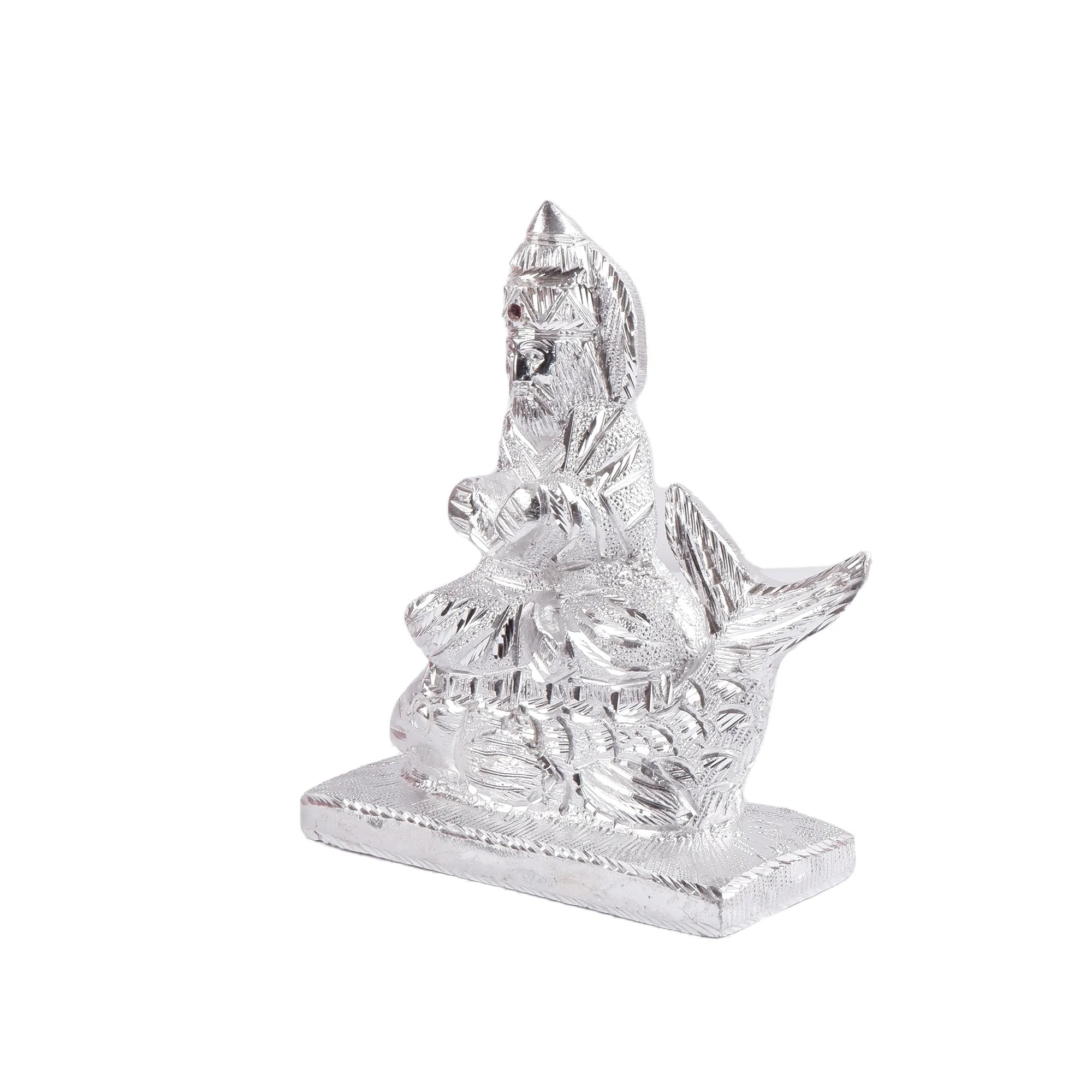 White Metal Jhule Lal Idol (5.9 Inch)