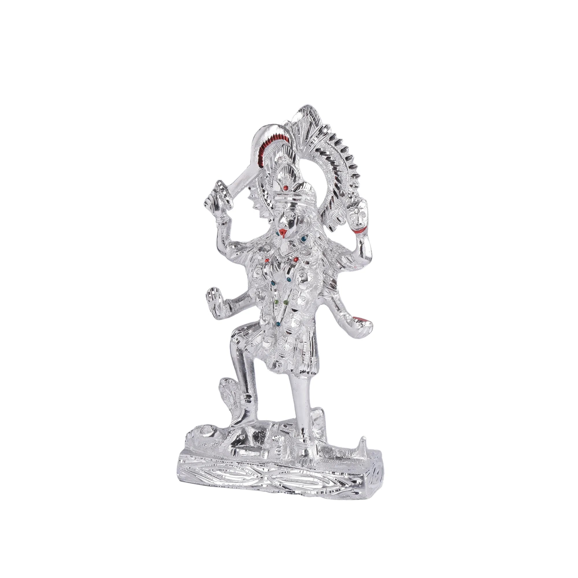 White Metal Kali Idol (12.9 Inch)