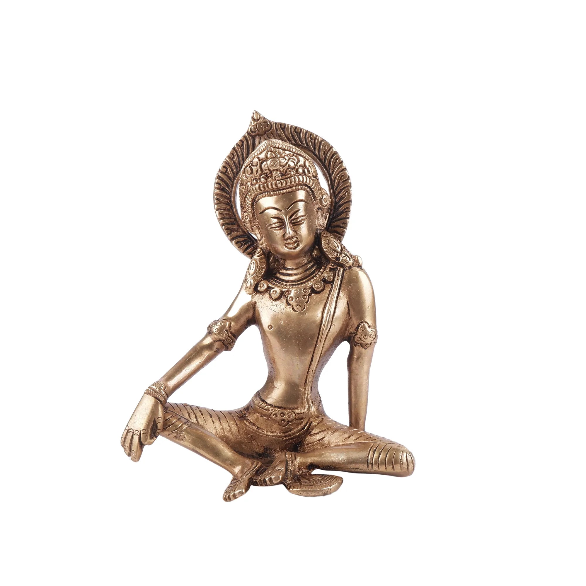 Brass Indra Idol (7.4 Inch)