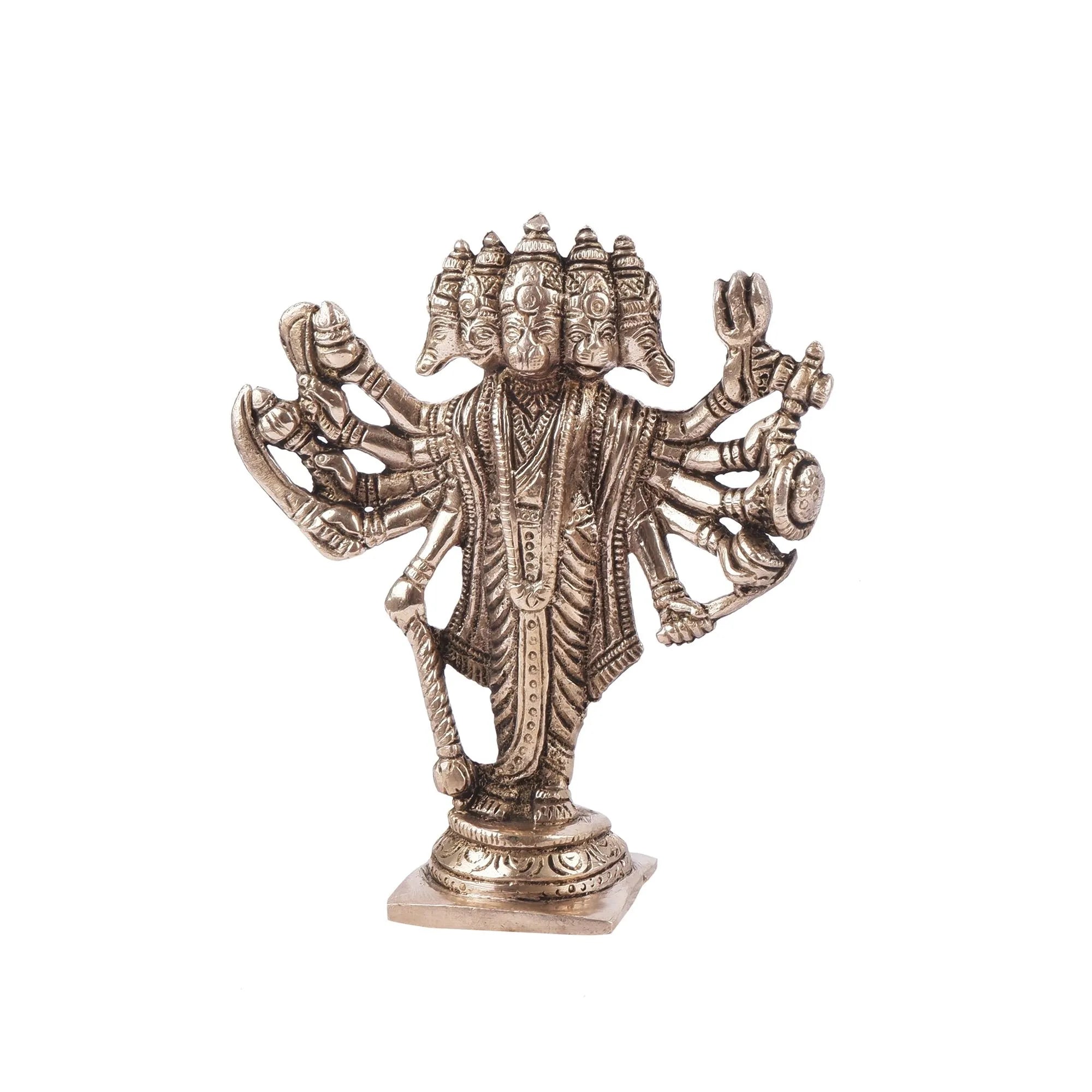 Brass Panchmukhi Hanuman Idol (5.5 Inch)