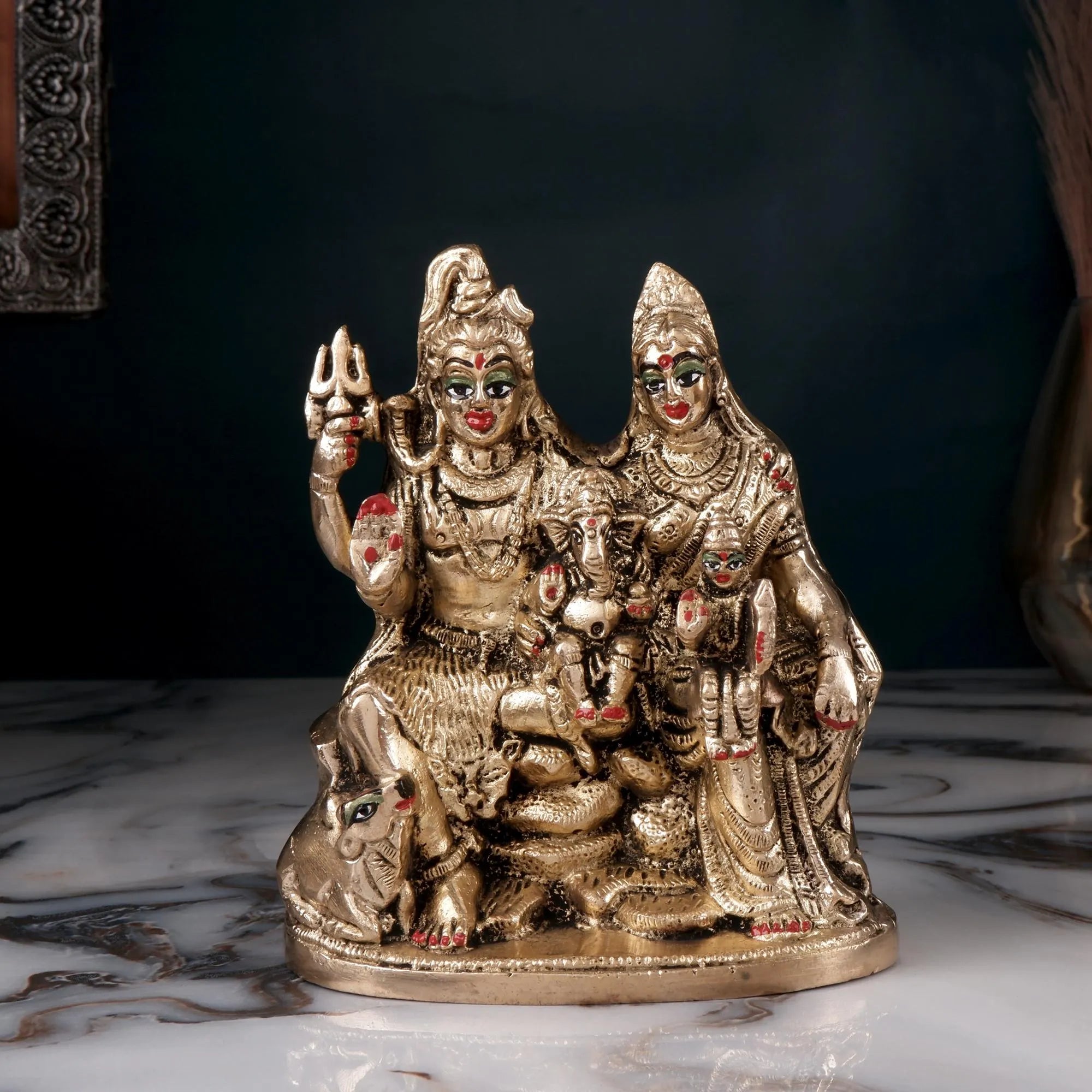 Brass Shiv Pariwar Idol(5.9 Inch)