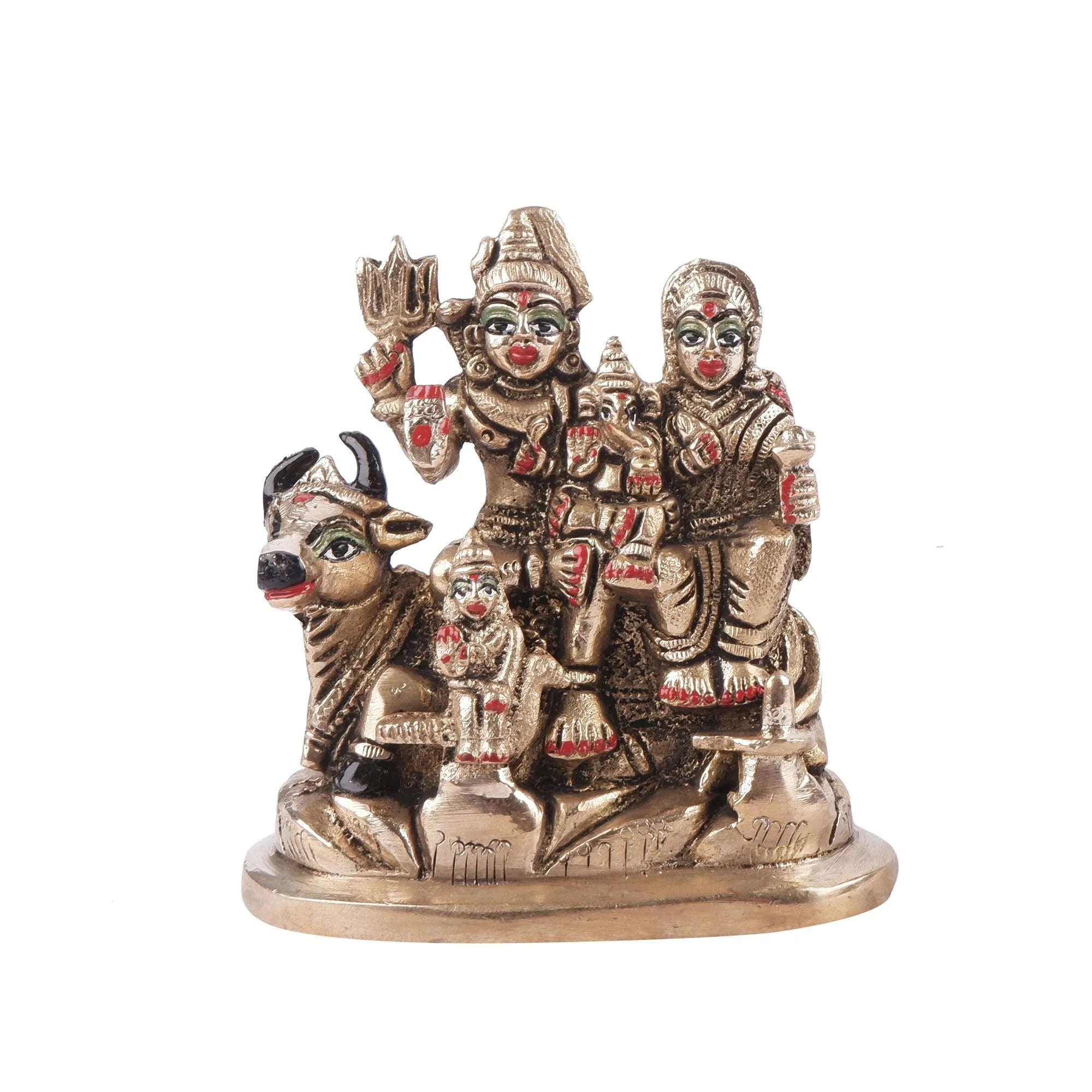 Brass Shiv Pariwar Idol(4.3 Inch)