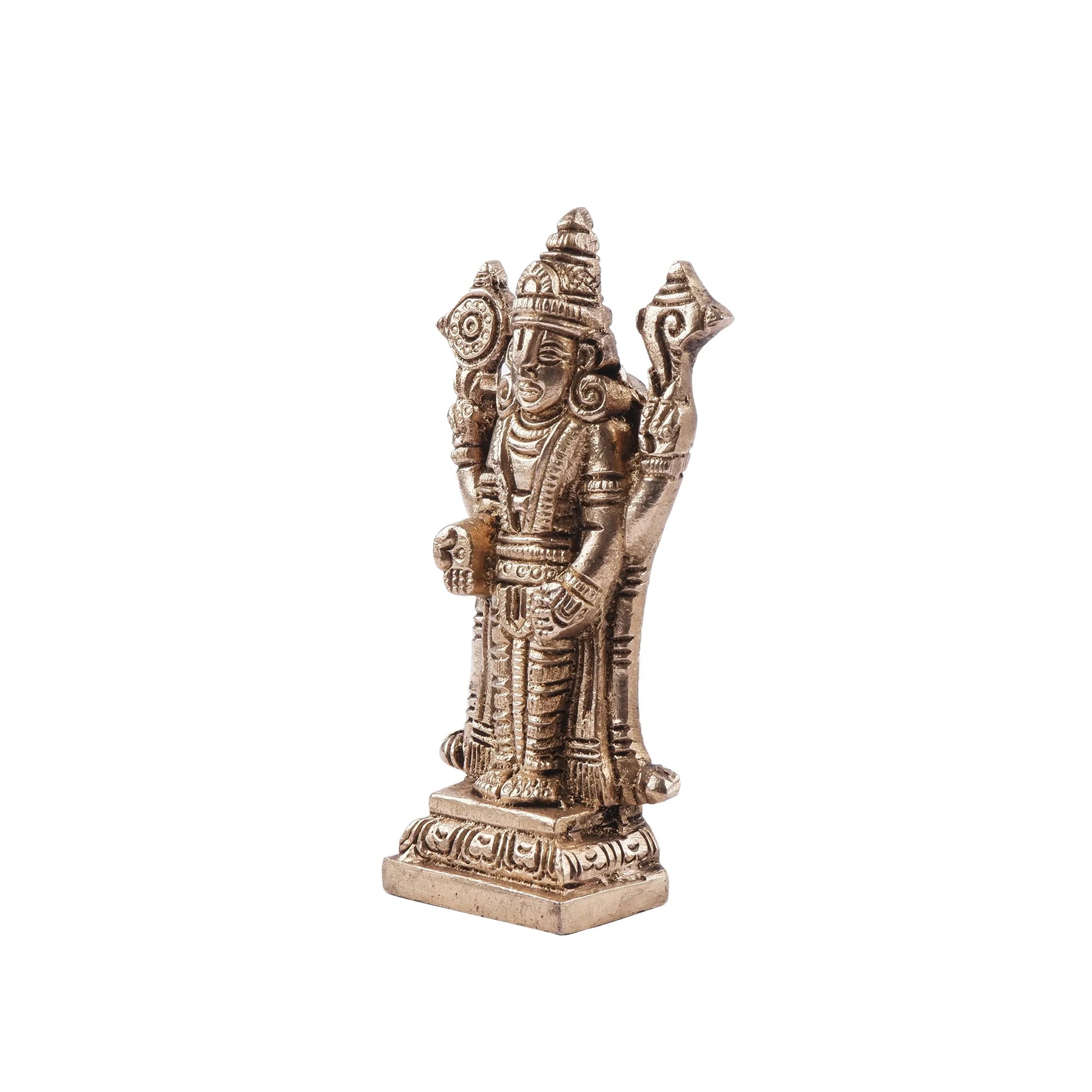 Brass Tirupati Balaji Idol (3.9 Inch)