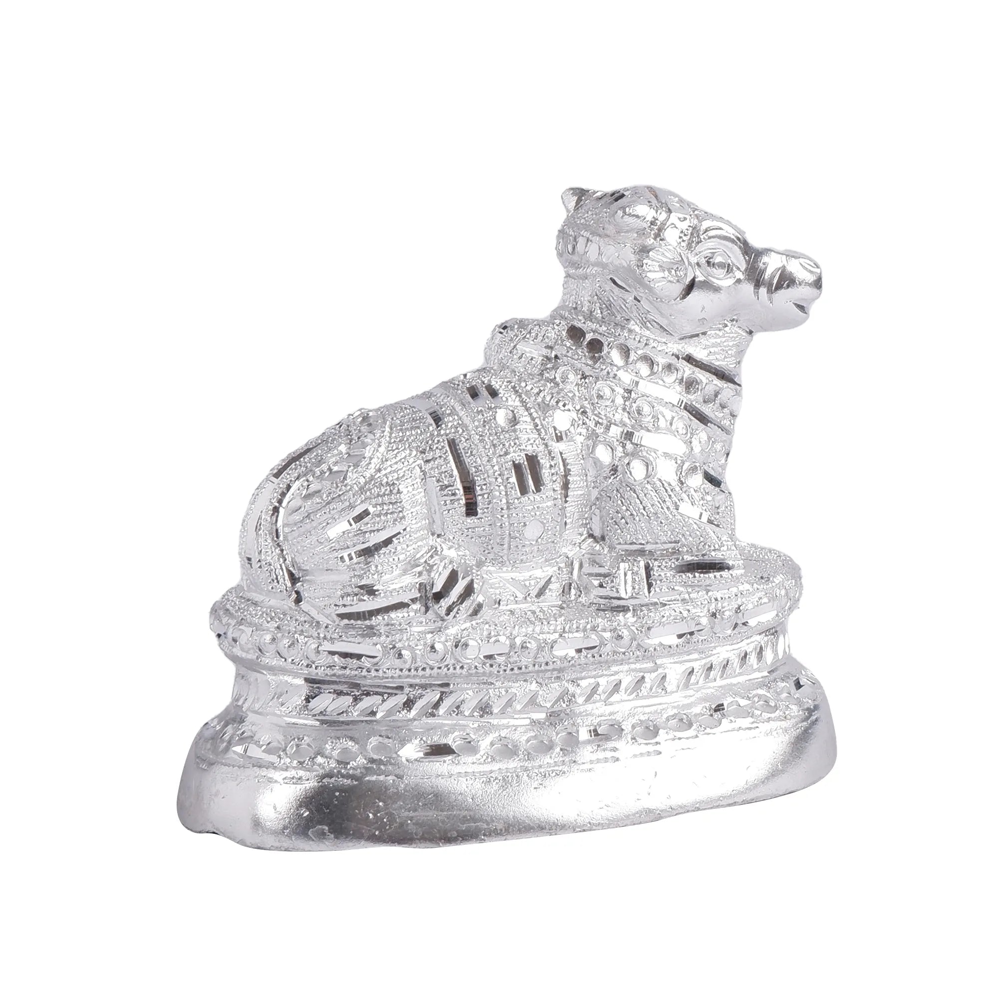 White Metal Nandi Idol (4.7 Inch)