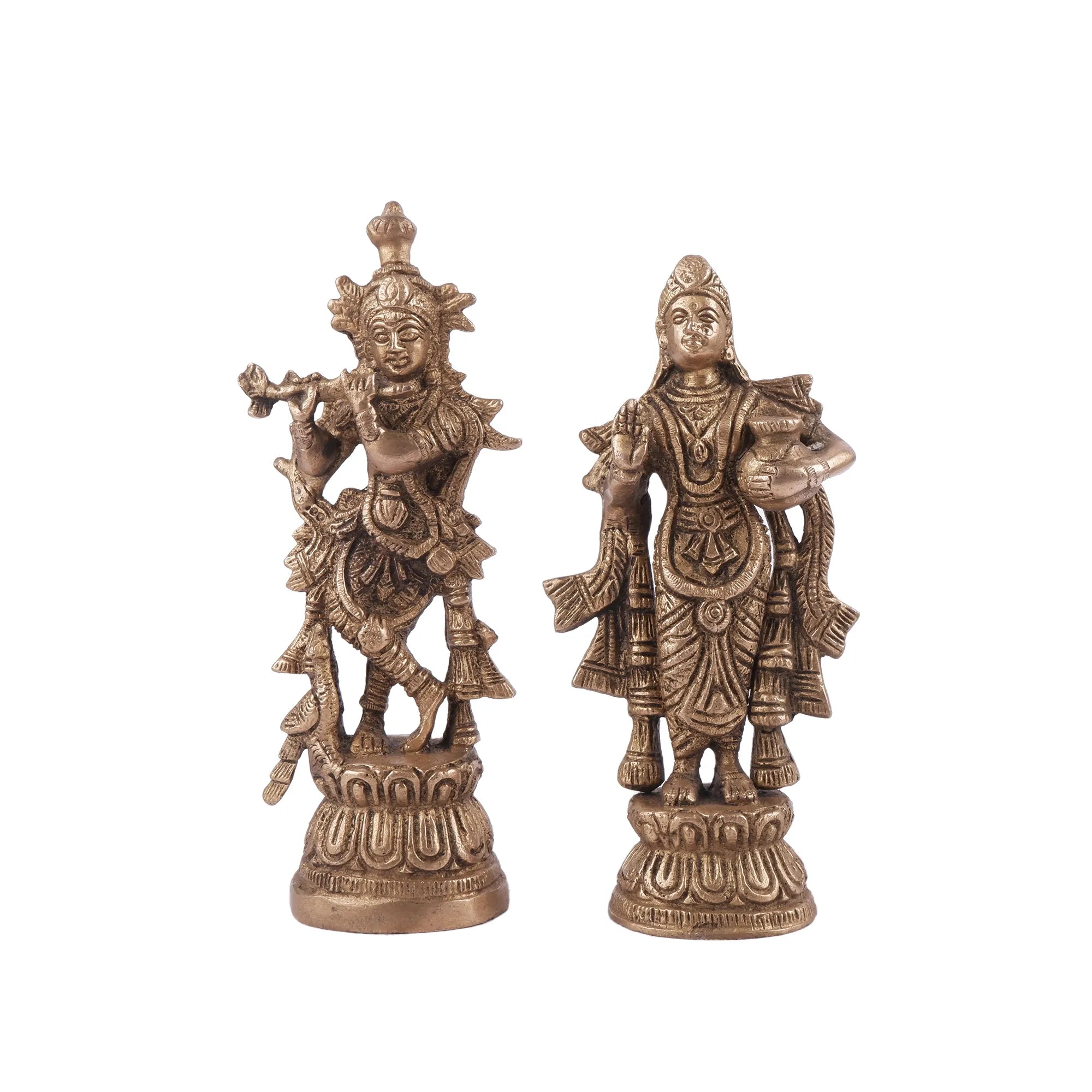 Brass Radha Krishna Idol (7 Inch)