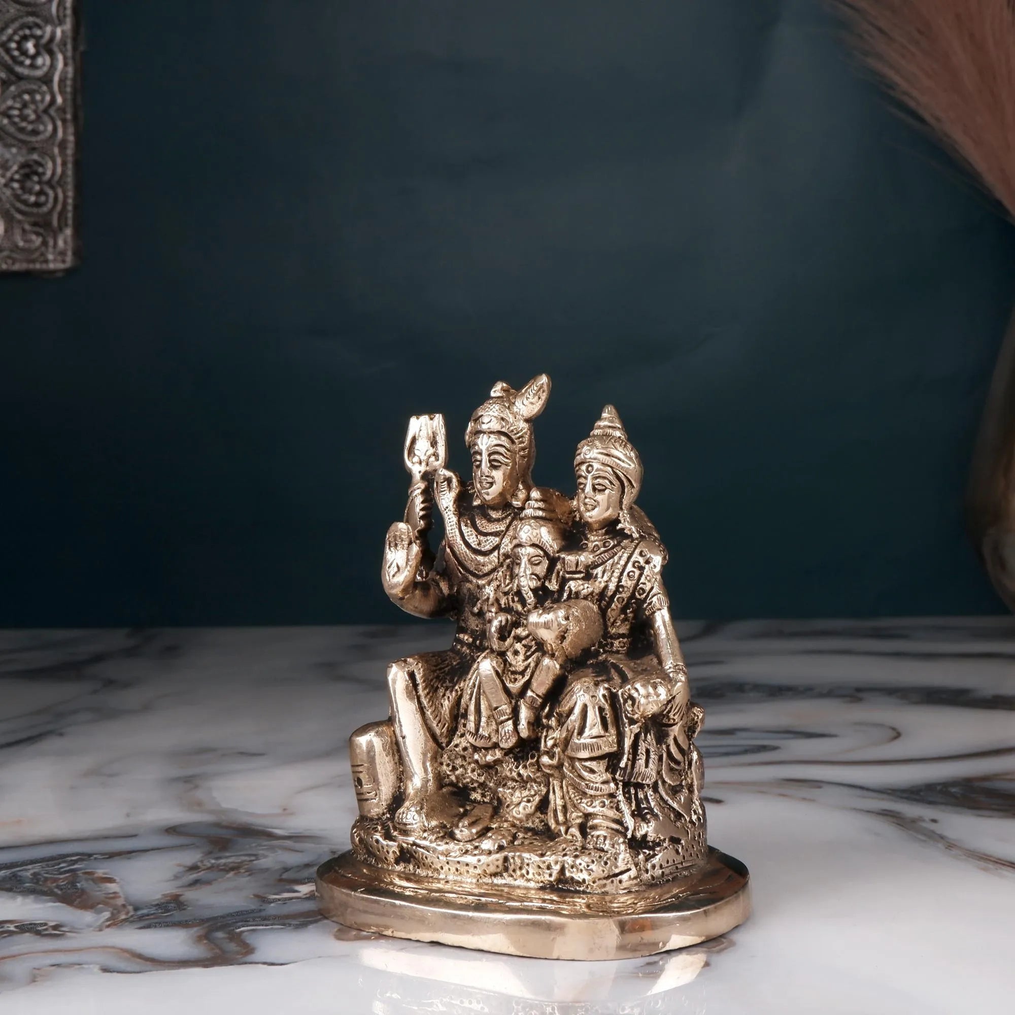 Brass Shiv Pariwar Idol (4.3 Inch)