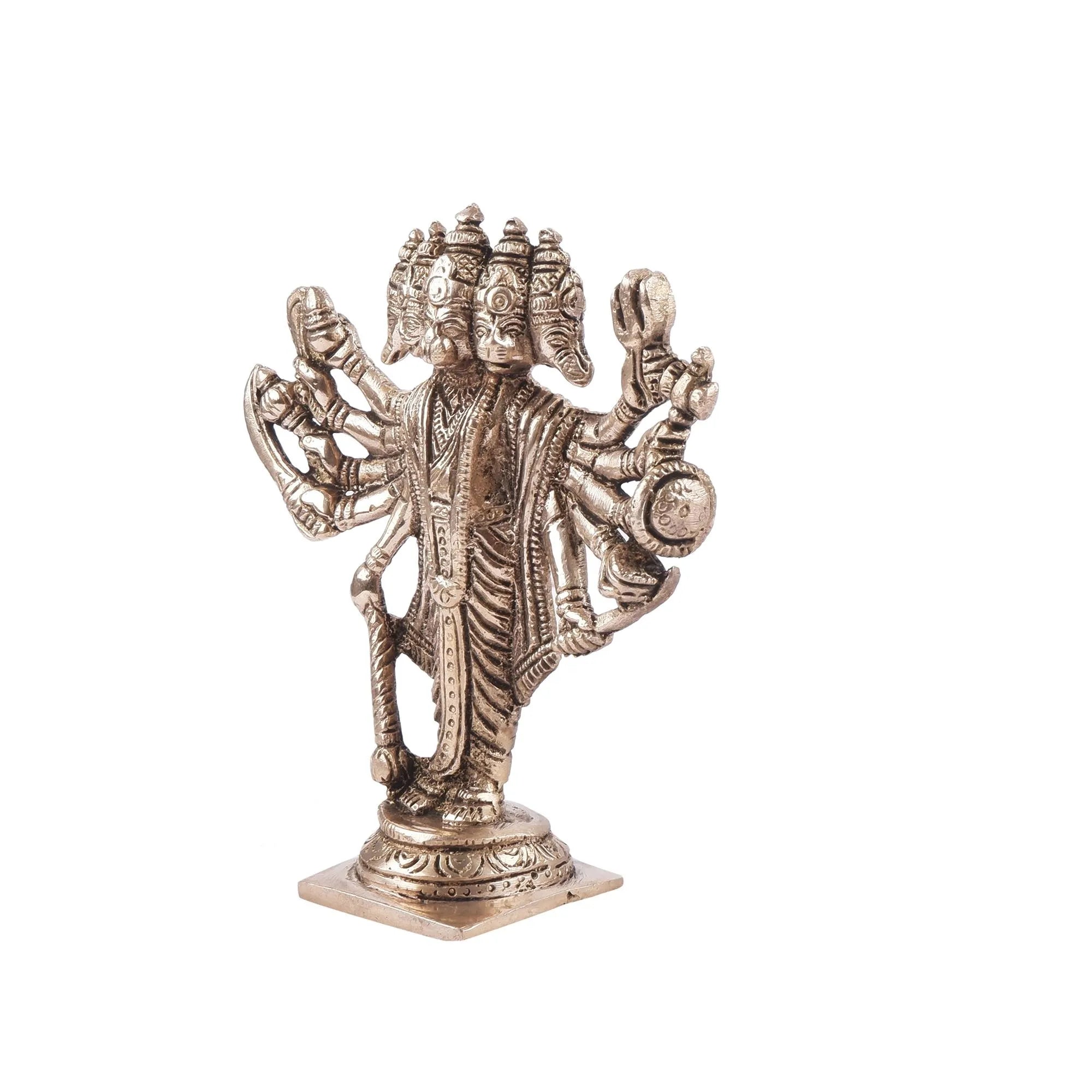 Brass Panchmukhi Hanuman Idol (5.5 Inch)