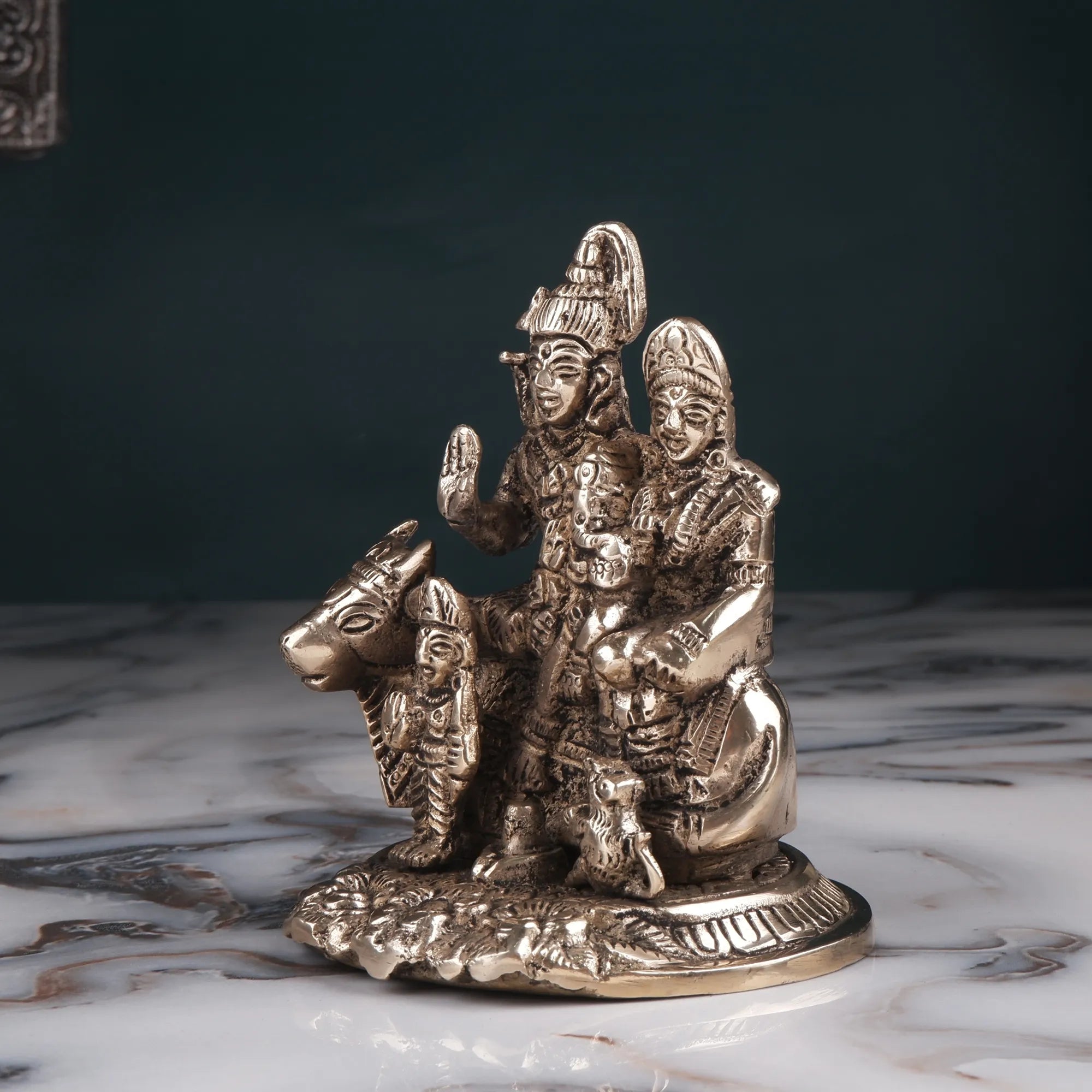 Brass Shiv Pariwar Idol (4.3 Inch)