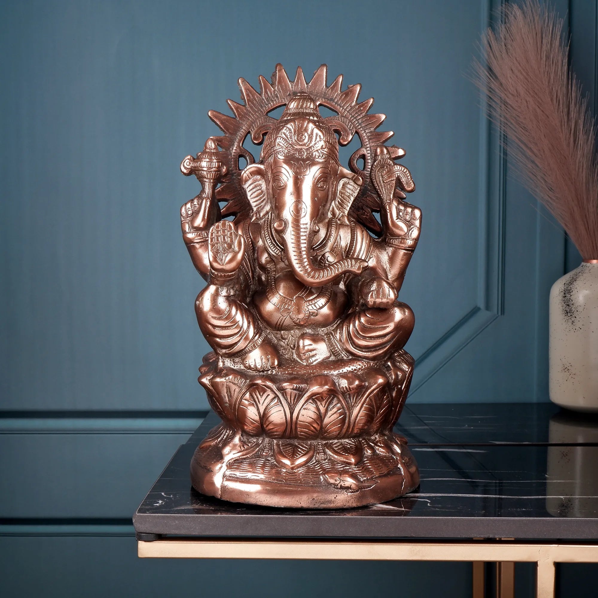 Gun Metal Ganesh ji Idol (13.7 Inch)