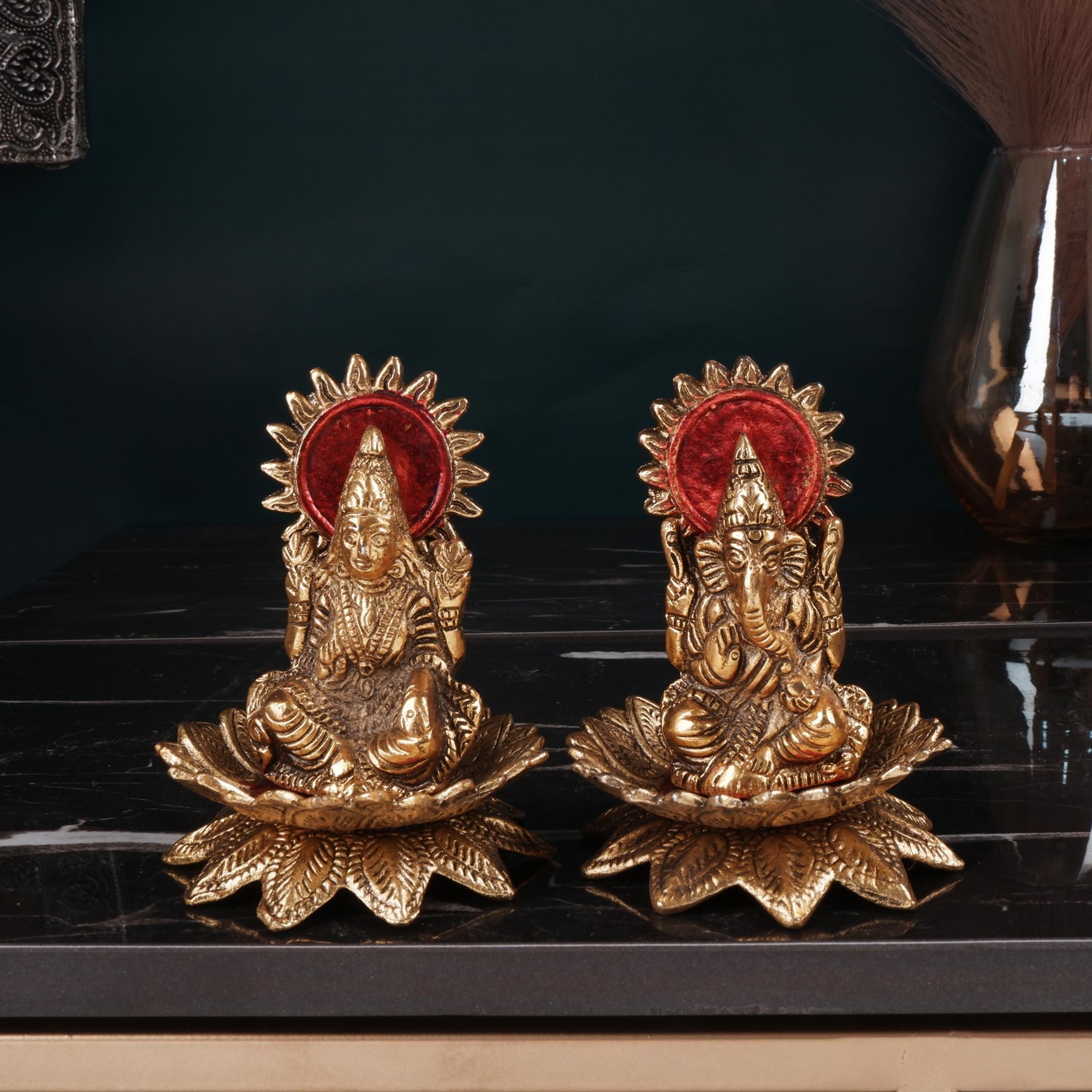 Lakshmi Ganesh Golden Colour (4.3 Inch)