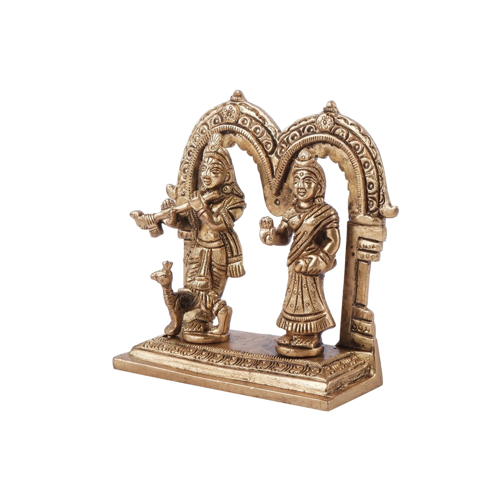 Brass Radha Krishna Idol (4.3 Inch)