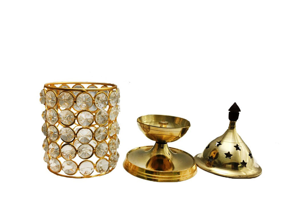 Crystal Brass Diya 3 No. (7.0 Inch)