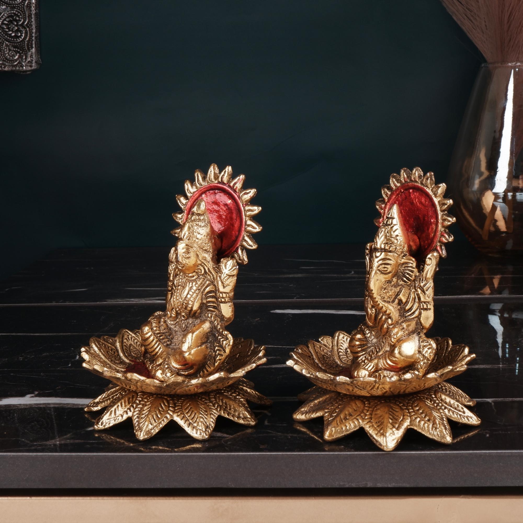 Lakshmi Ganesh Golden Colour (4.3 Inch)