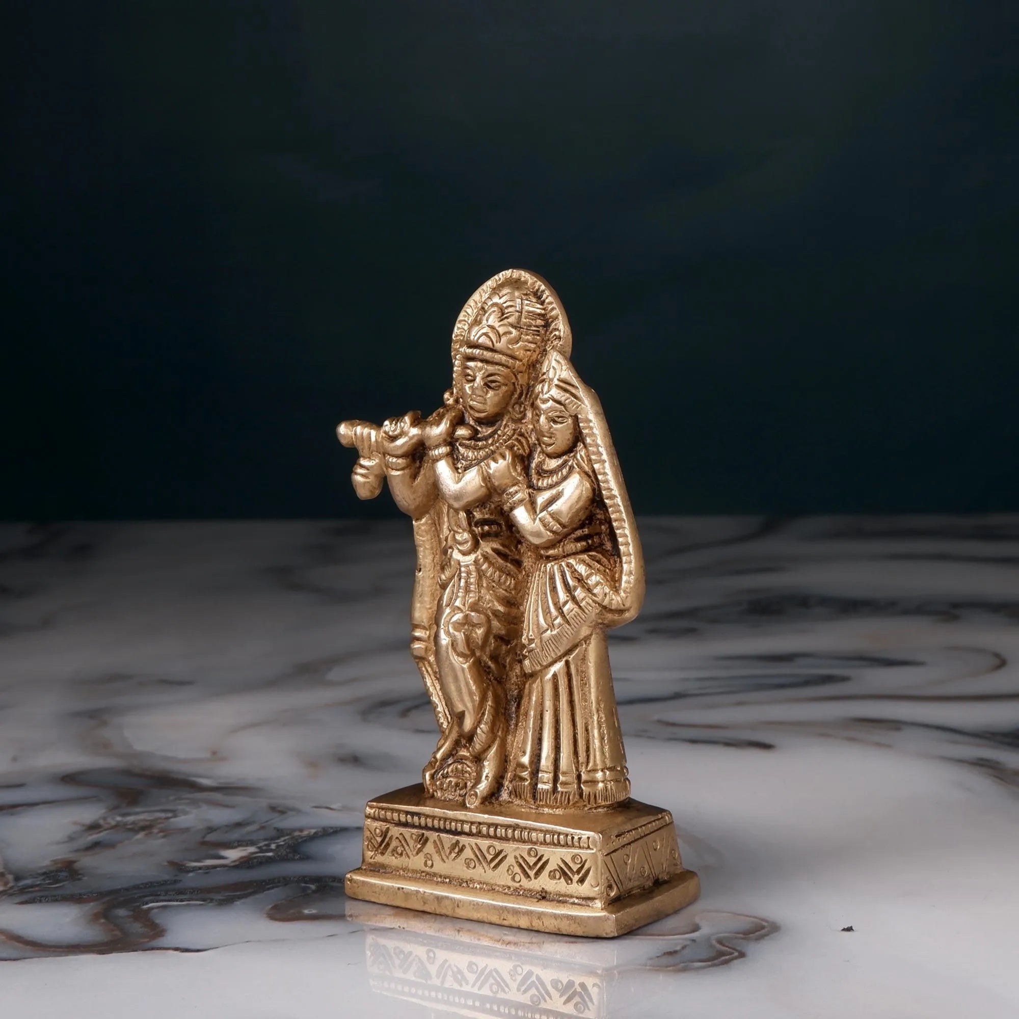 Brass Radha Krishna Idol(3.9 Inch)