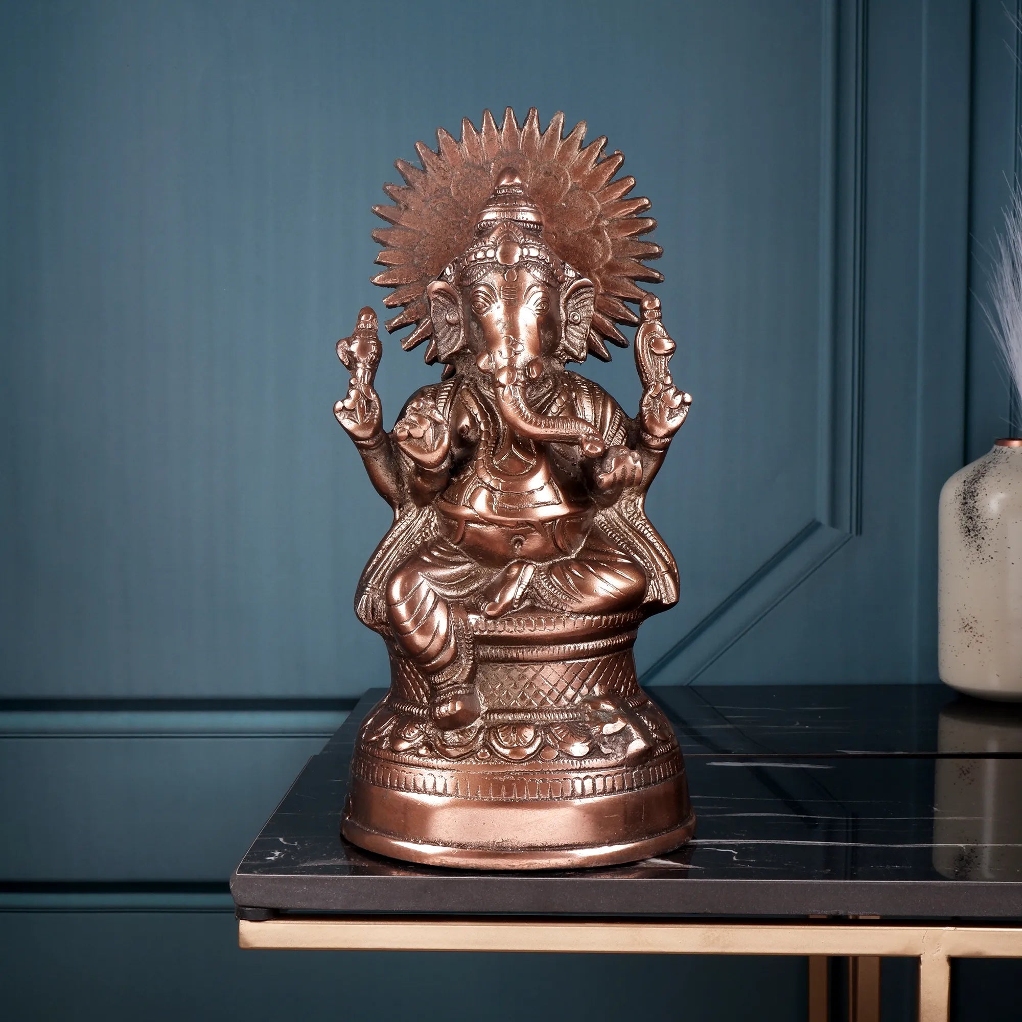 Gun Metal Ganesh Idol (12.9 Inch)