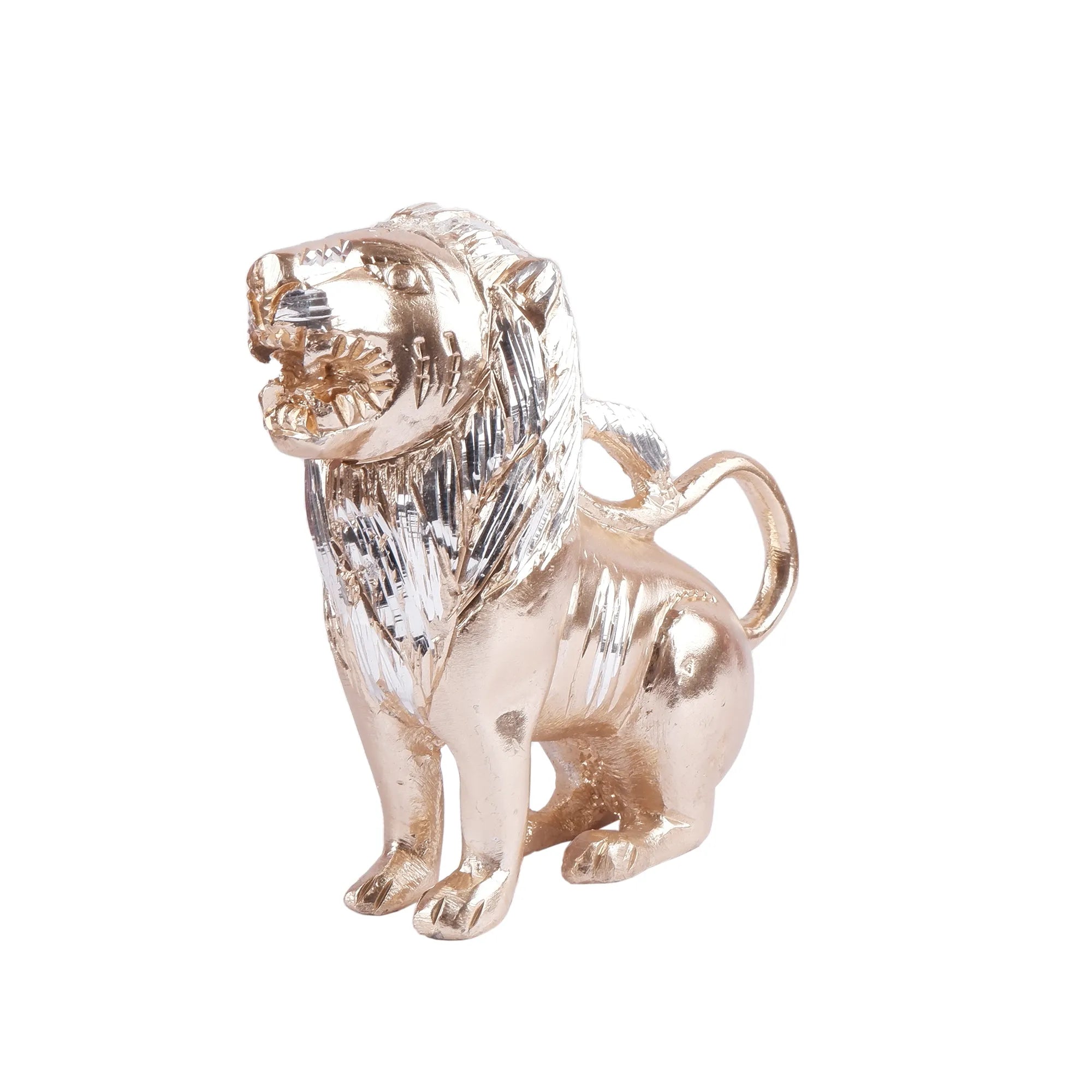 Lion Set White Metal (5.9 Inch)