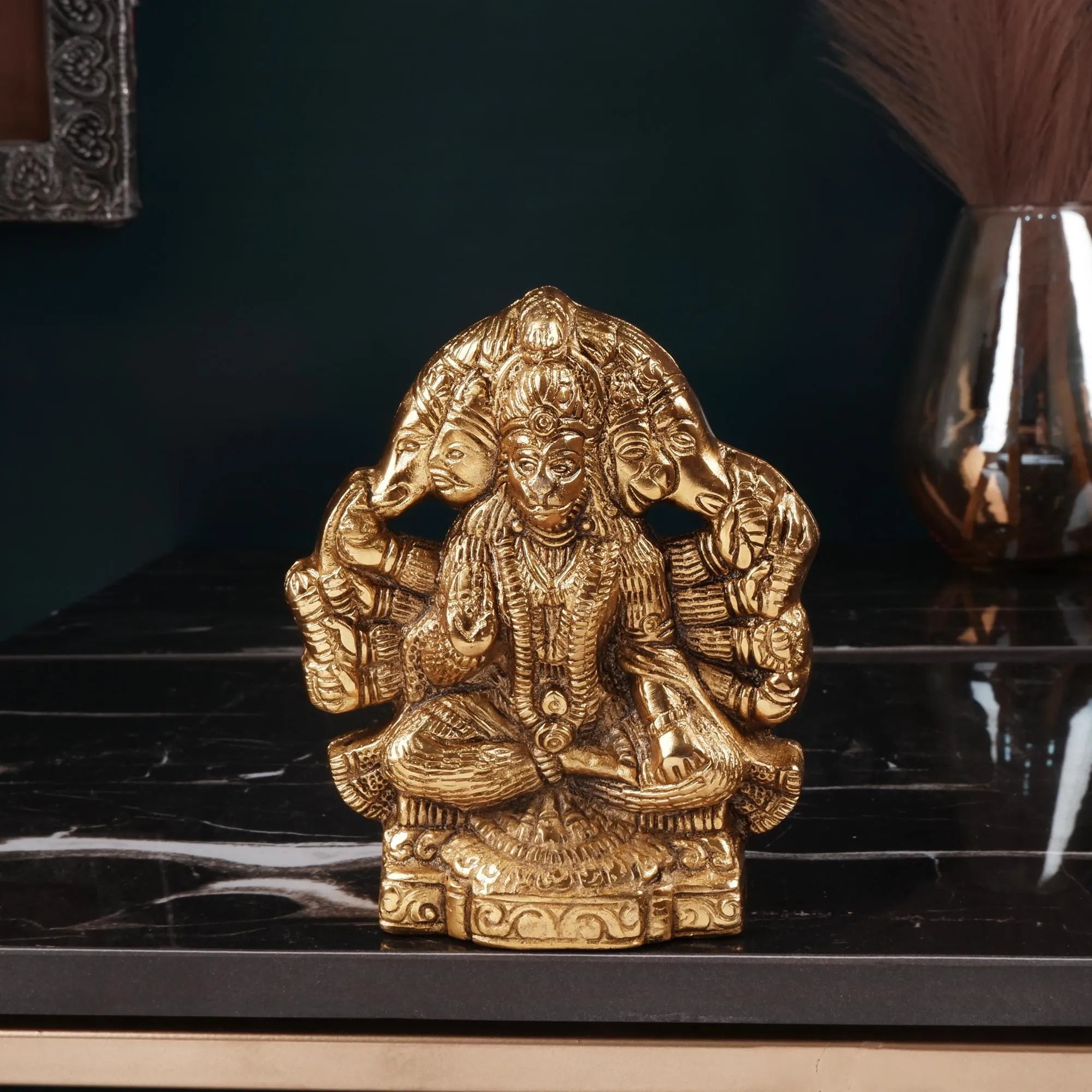 Golden Colour Panchmukhi Hanuman (5.5 Inch)