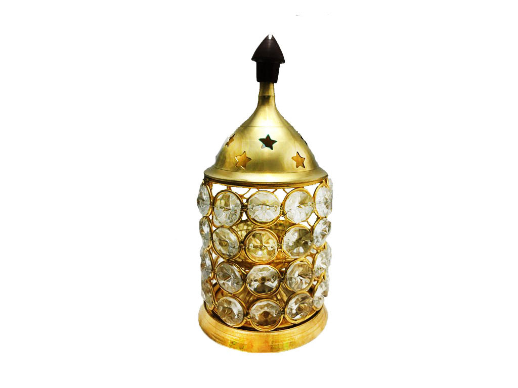 Brass Crystal Diya 2 No. (6.2 Inch)