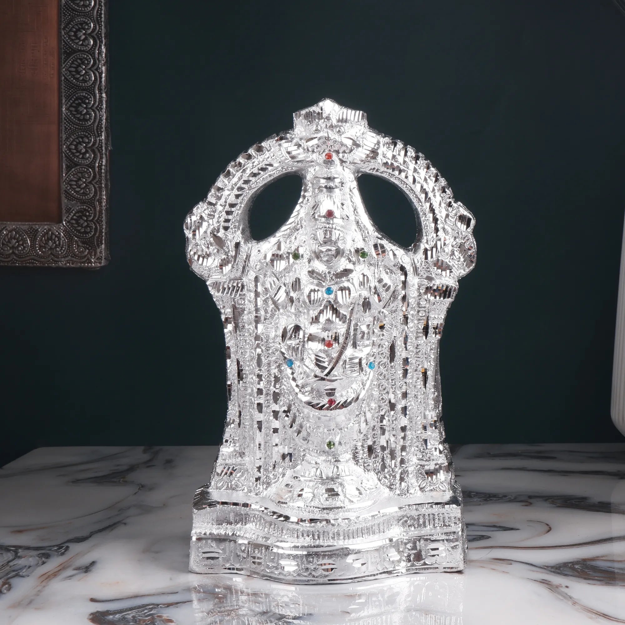 White Metal Tirupati Balaji idol (9.8 Inch)